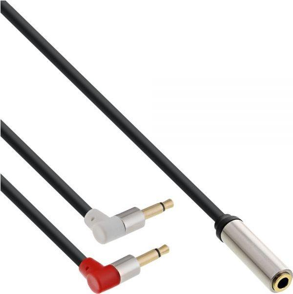 Testa audio sottile. Adattatore cavo volante - 2x3 -5mm ST - 3 -5mm BU 3pin - 1m