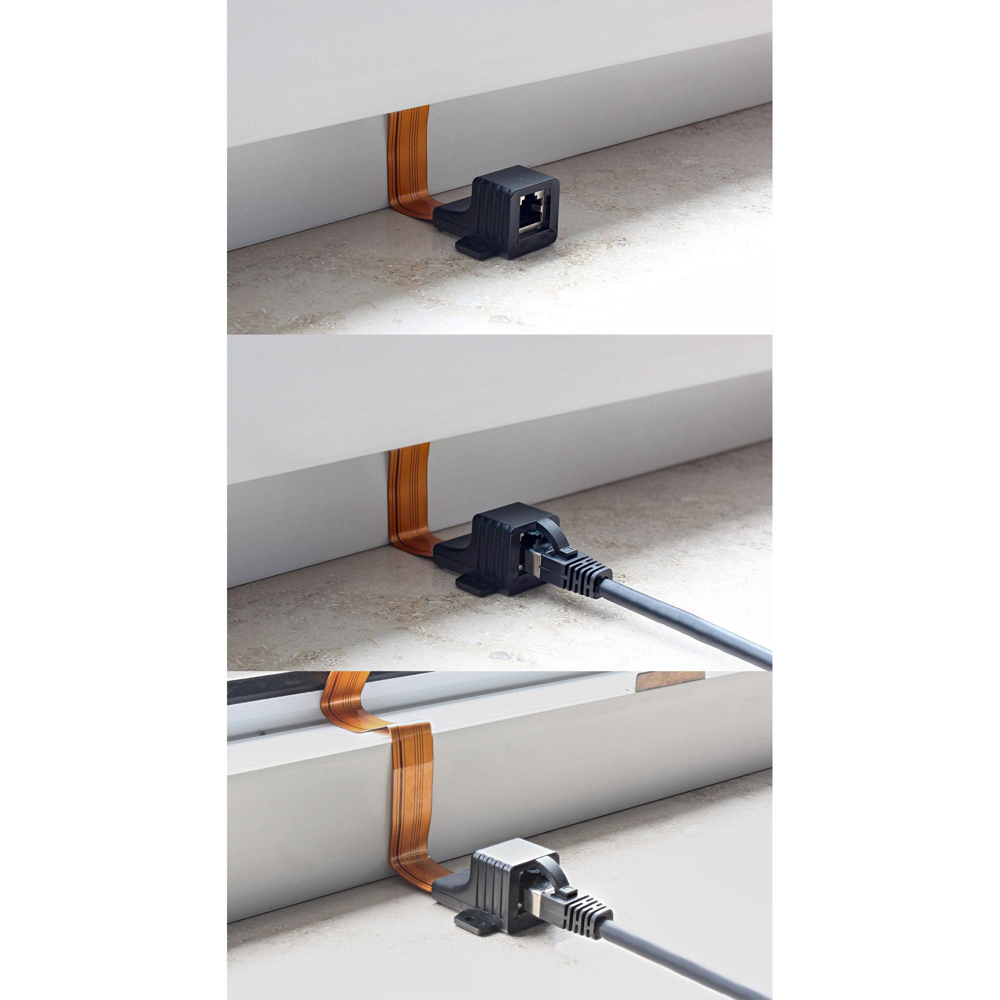 Passacavo per finestra cavo patch - 2x prese RJ45 - non schermata - 0,3 m