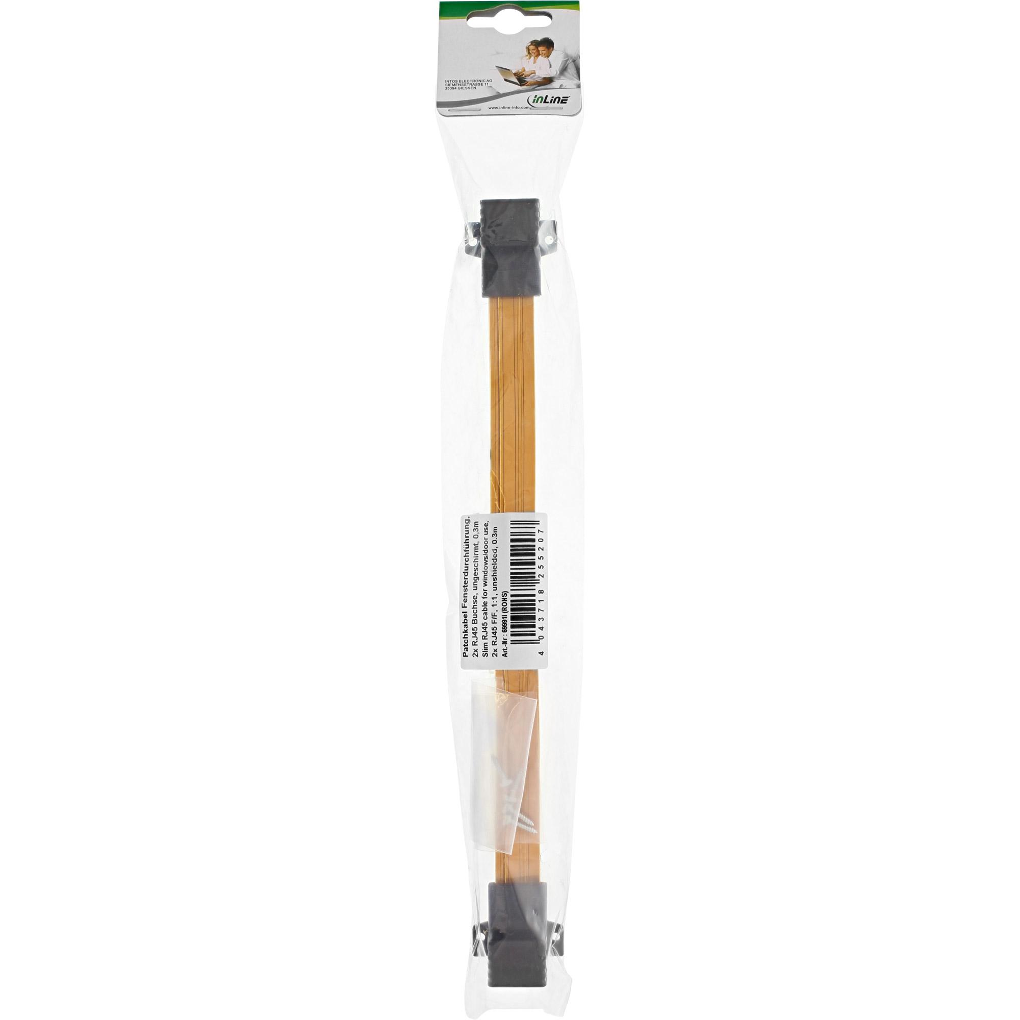 Passacavo per finestra cavo patch - 2x prese RJ45 - non schermata - 0,3 m