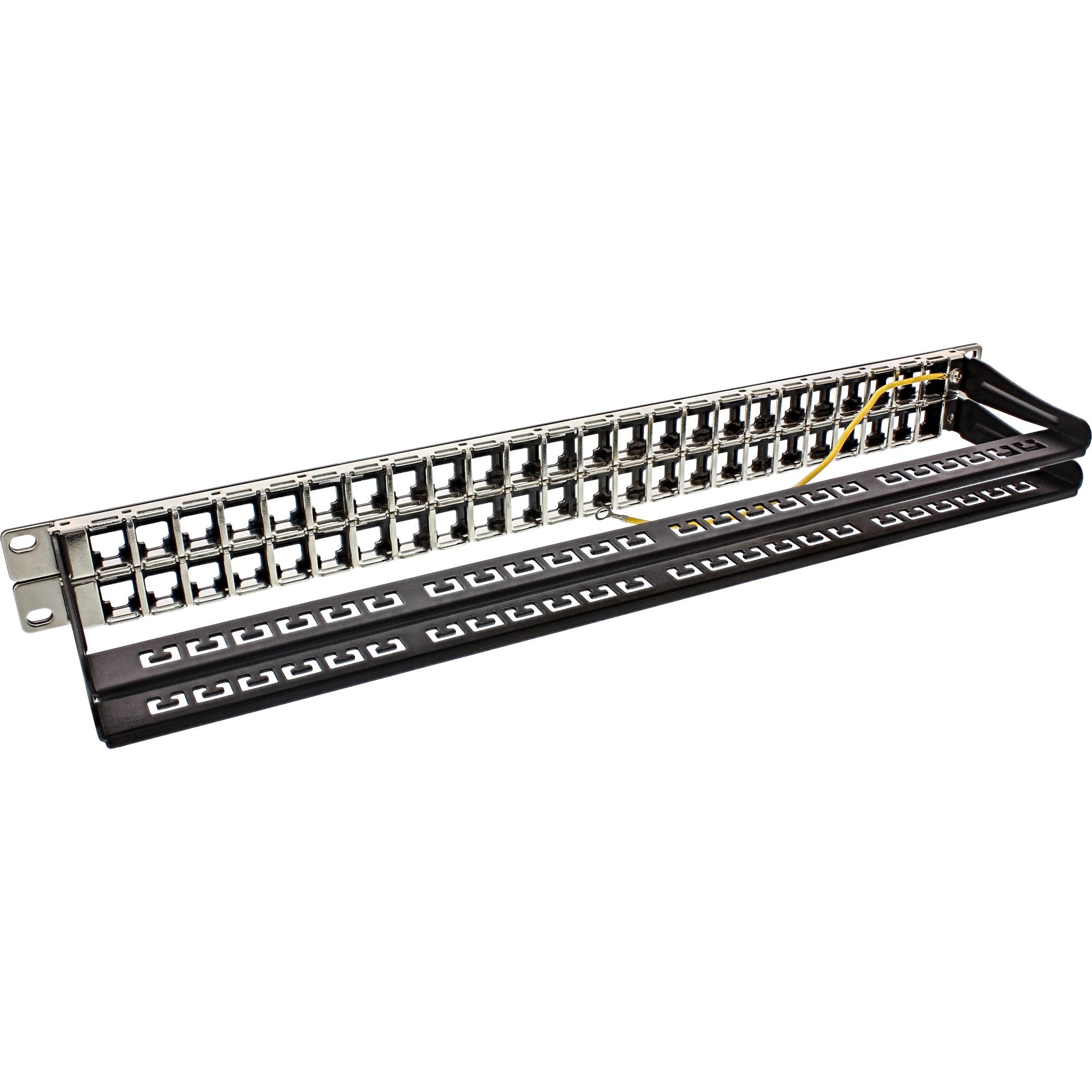 Inline 76848c - Pannello patch (foglio cieco) - rackable - nero - 1u - 483 cm (19 ") - 48 porte (76848c)