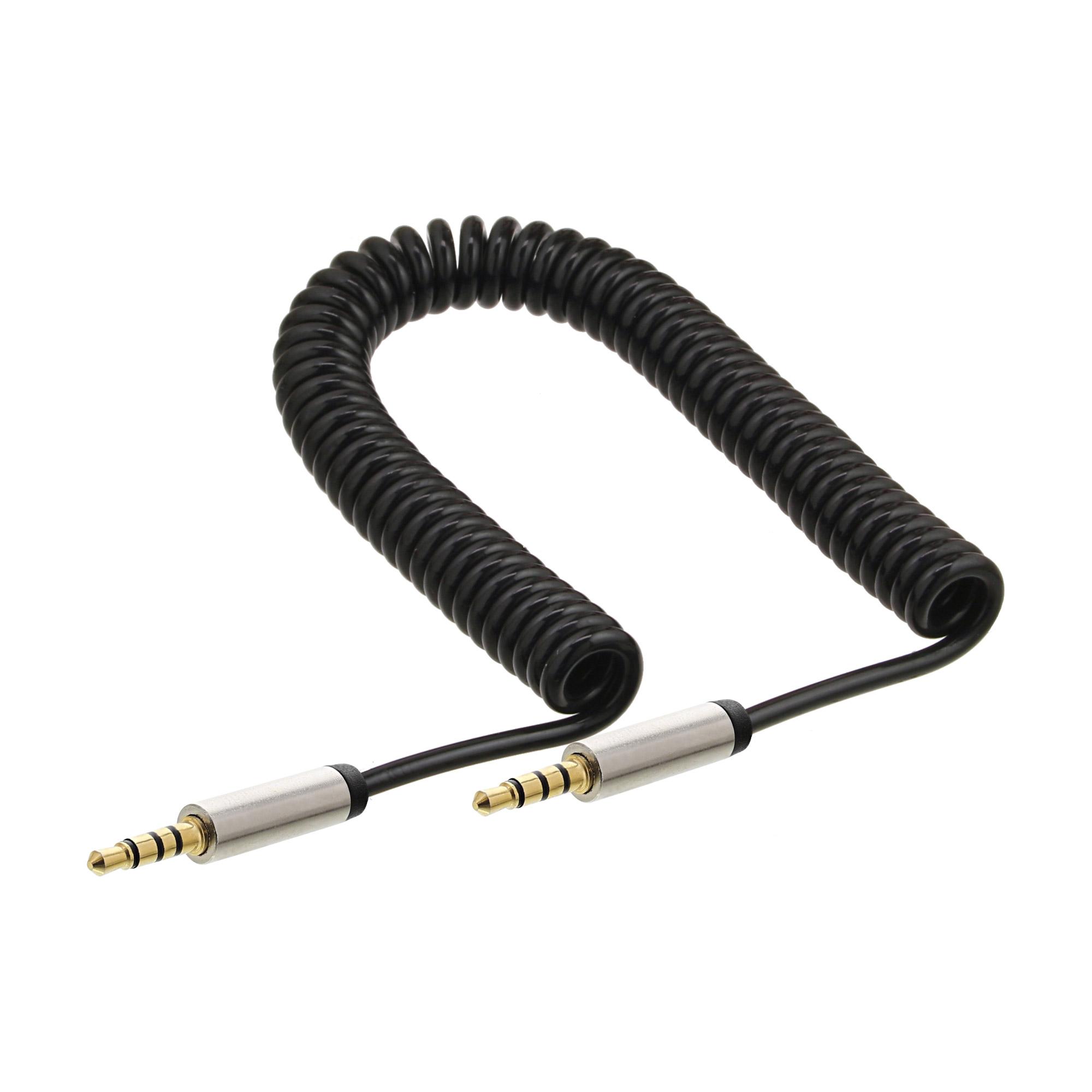 Inline slim - audiocabula - mini plug (s) a 4 plug (S) da 4 -pin - 1,0m - nero - avvolto (99271)