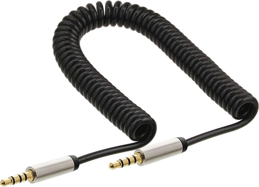 Inline slim - audiocabula - mini plug (s) a 4 plug (S) da 4 -pin - 1,0m - nero - avvolto (99271)