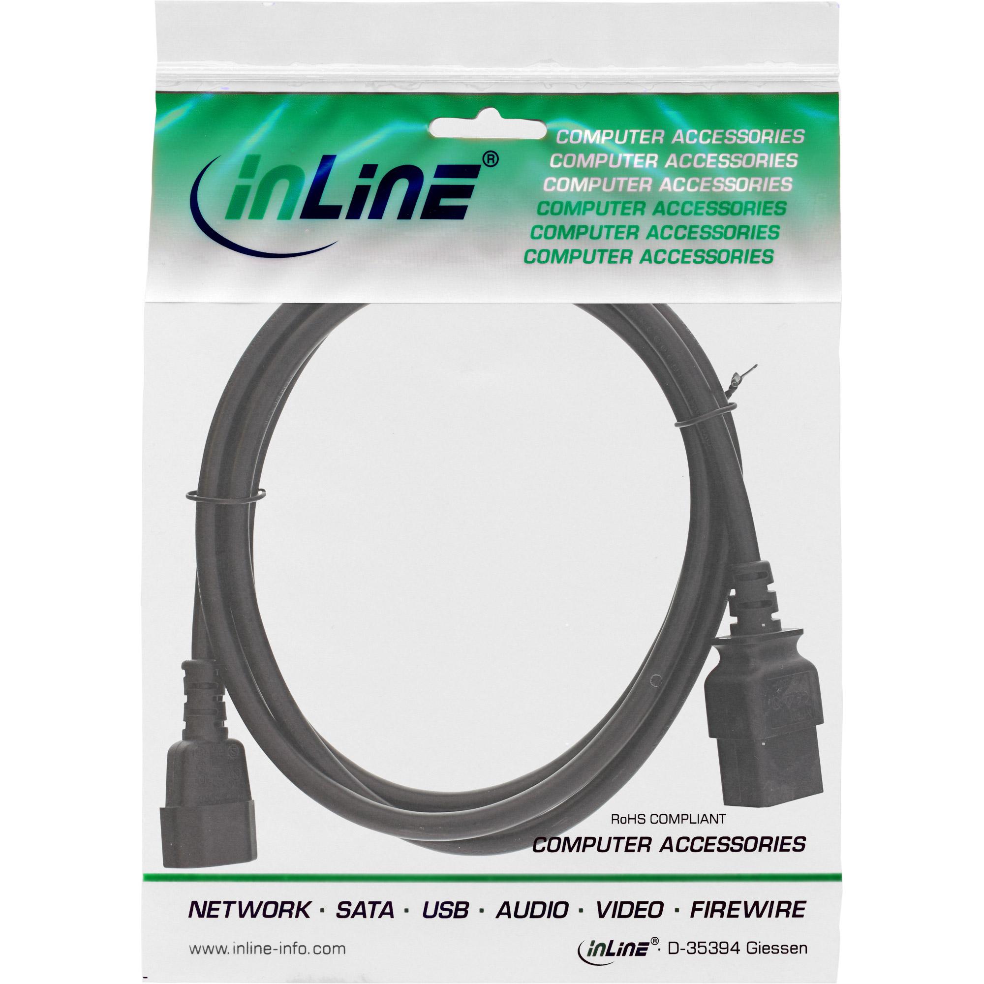 Cavo adattatore di rete - IEC-60320 da C14 a C19 - max 10 A - 3 m