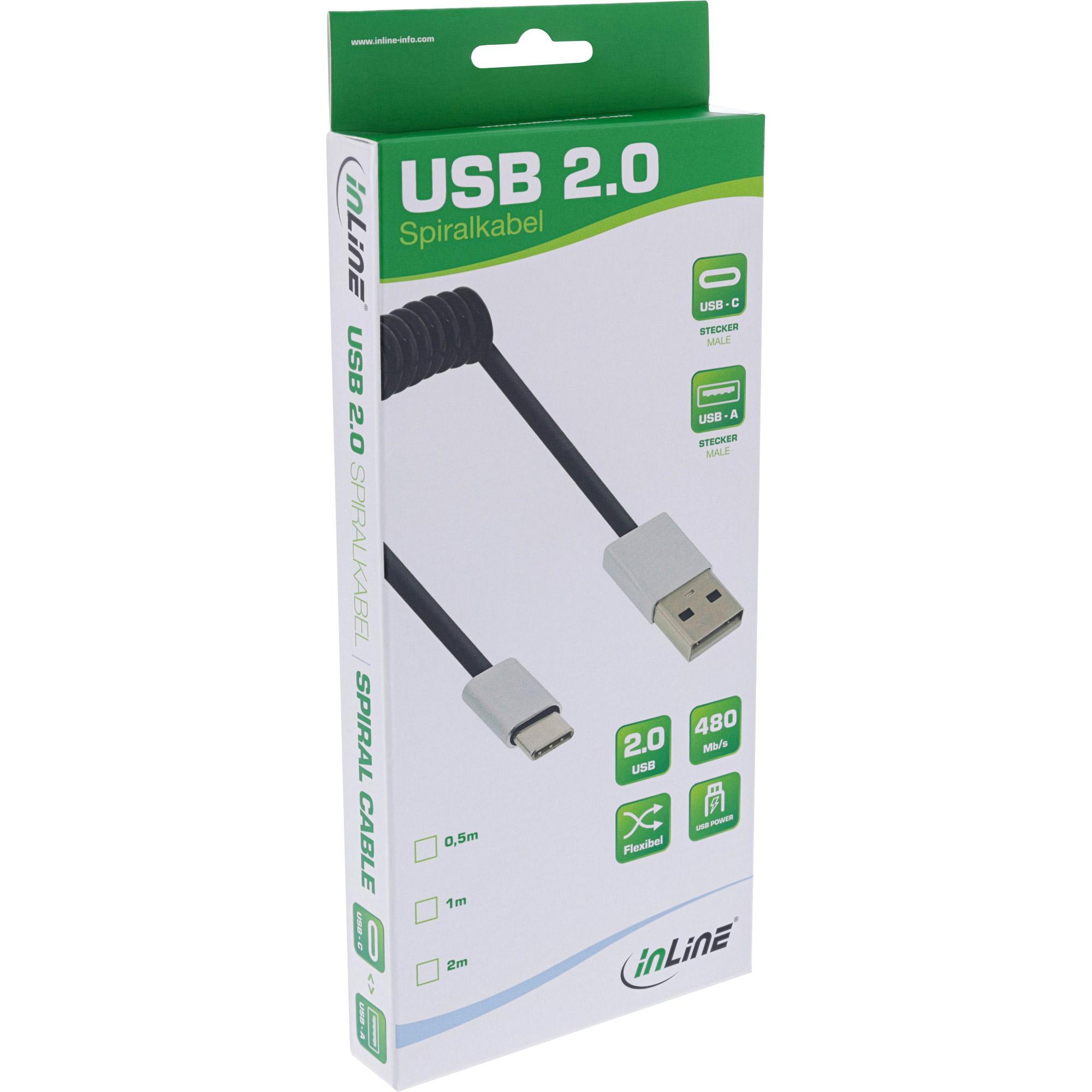 INLINE - Cavo USB - Da USB (M) a USB-C (M) - USB 2.0 - 50 cm - Nero