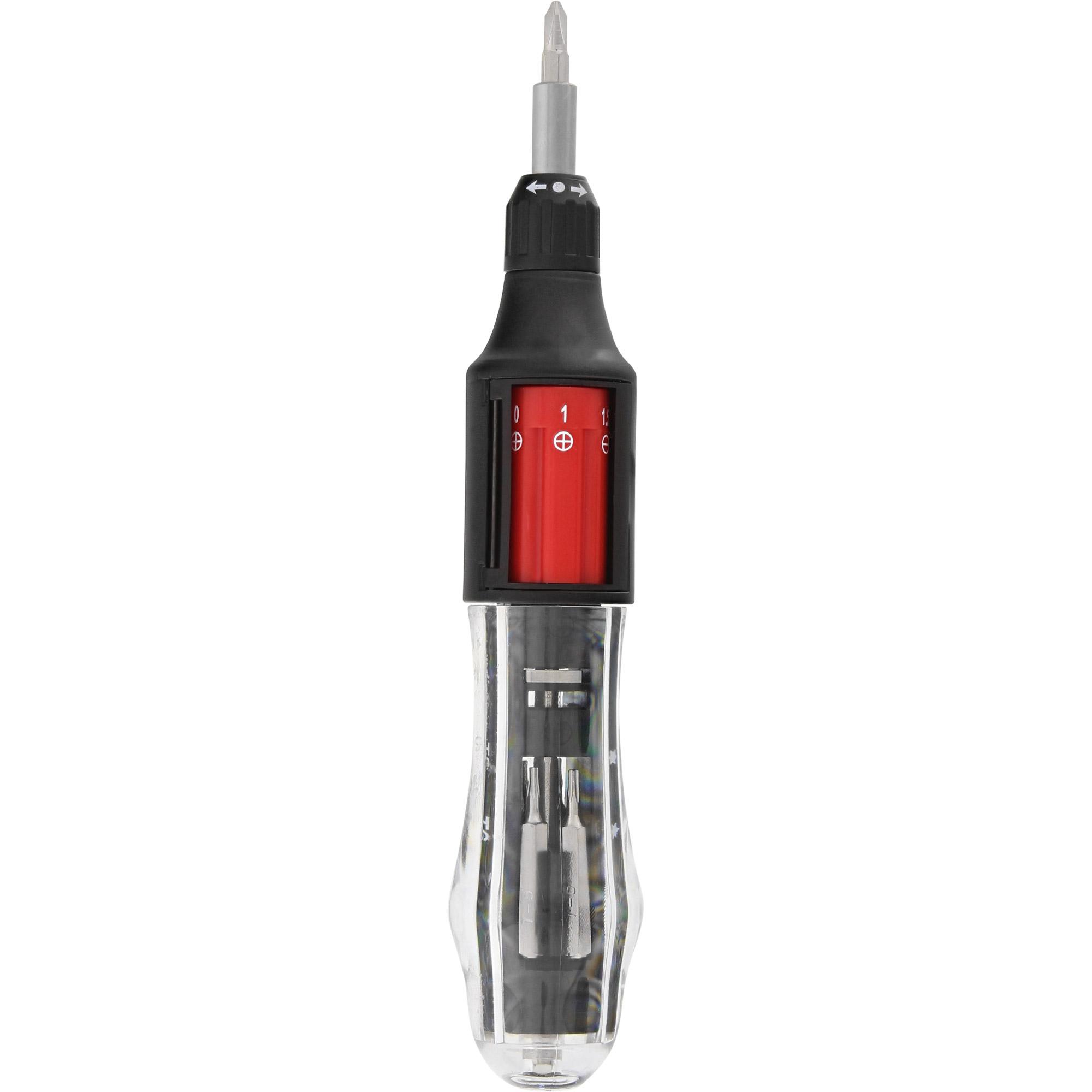 Cacciaviti a cricchetto inline Mini da 10 in 1 bit di sistema a cambio rapido con amaro magnetico (43090)