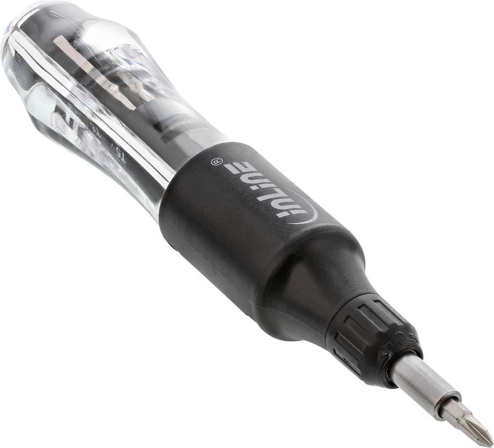 Cacciaviti a cricchetto inline Mini da 10 in 1 bit di sistema a cambio rapido con amaro magnetico (43090)