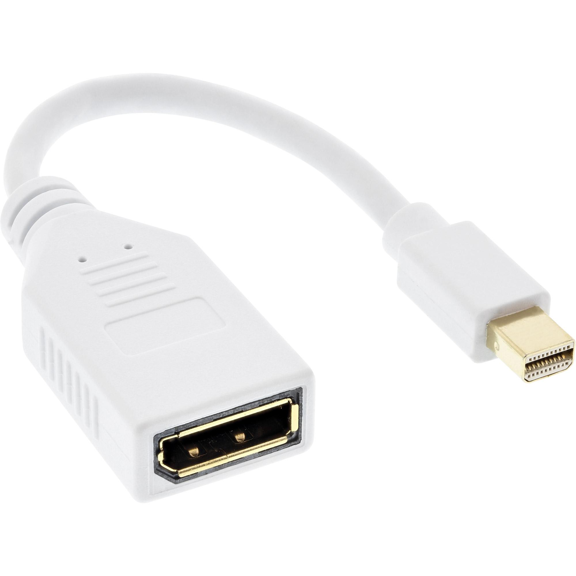 Connettore DisplayPort in linea Mini DisplayPort per Displayport Socket 0,15m, WeiÃƒÂ£, 4K2K