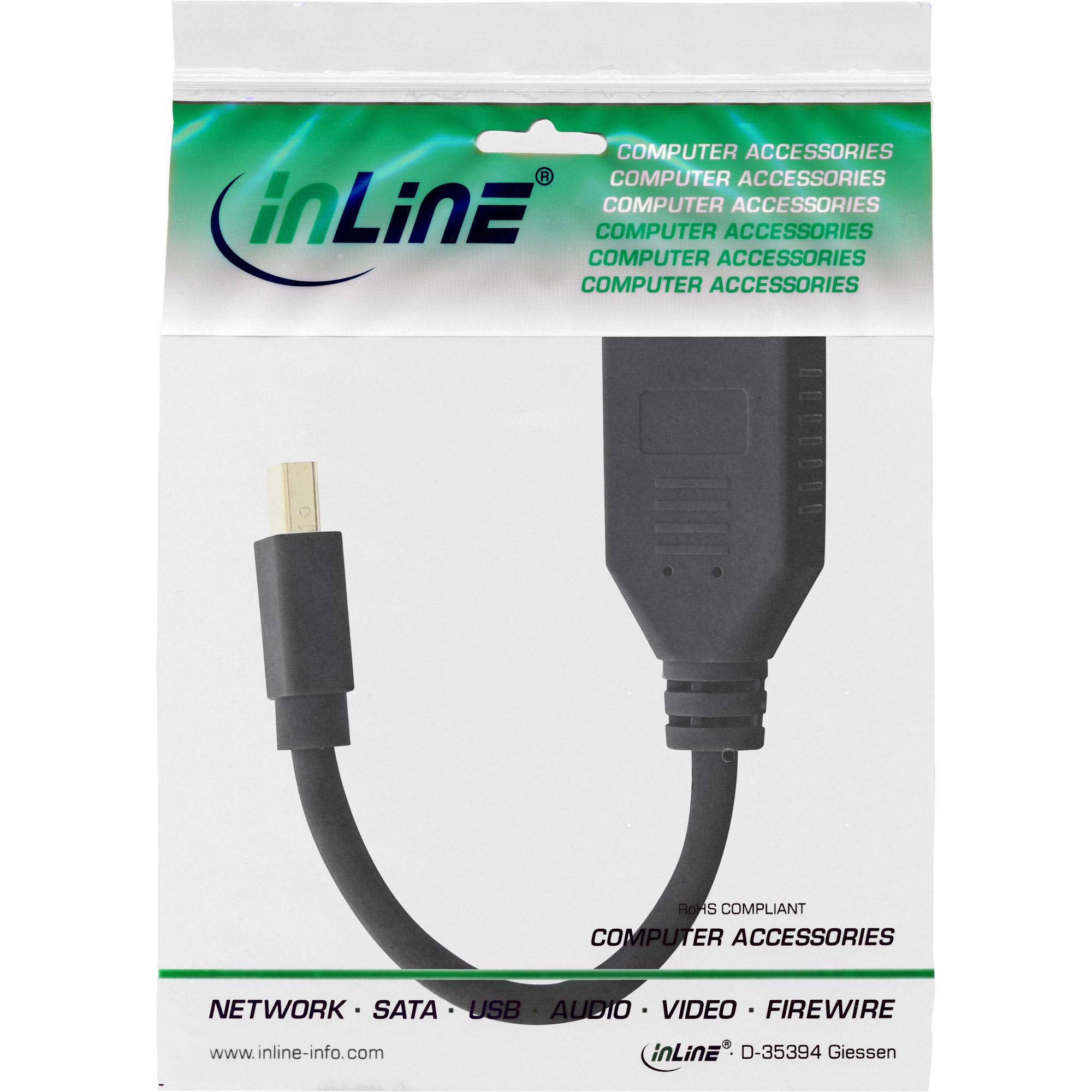 Connettore DisplayPort in linea Mini DisplayPort per DisplayPort 015 m nero 4K2K