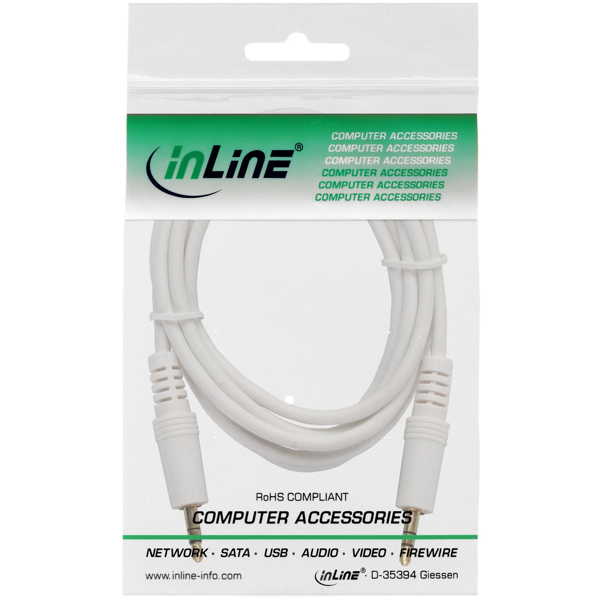 Cavo jack - 3,5 mm maschio - maschio - stereo - bianco - oro - 2 m