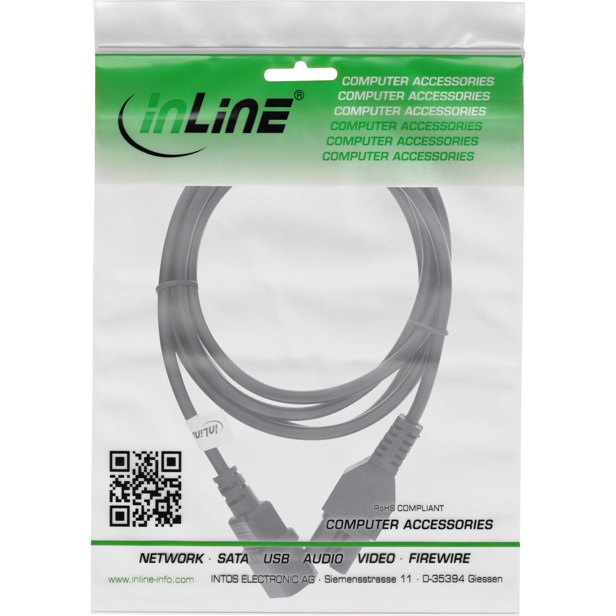 Prolunga cavo di alimentazione - test apparecchio caldo dritto C15 a BU dritto C14 - nero - 5 m