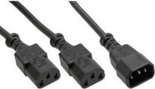 Rete in linea y cabla, apparecchio freddo, 1x IEC-C14 a 2x IEC-C13, 1M