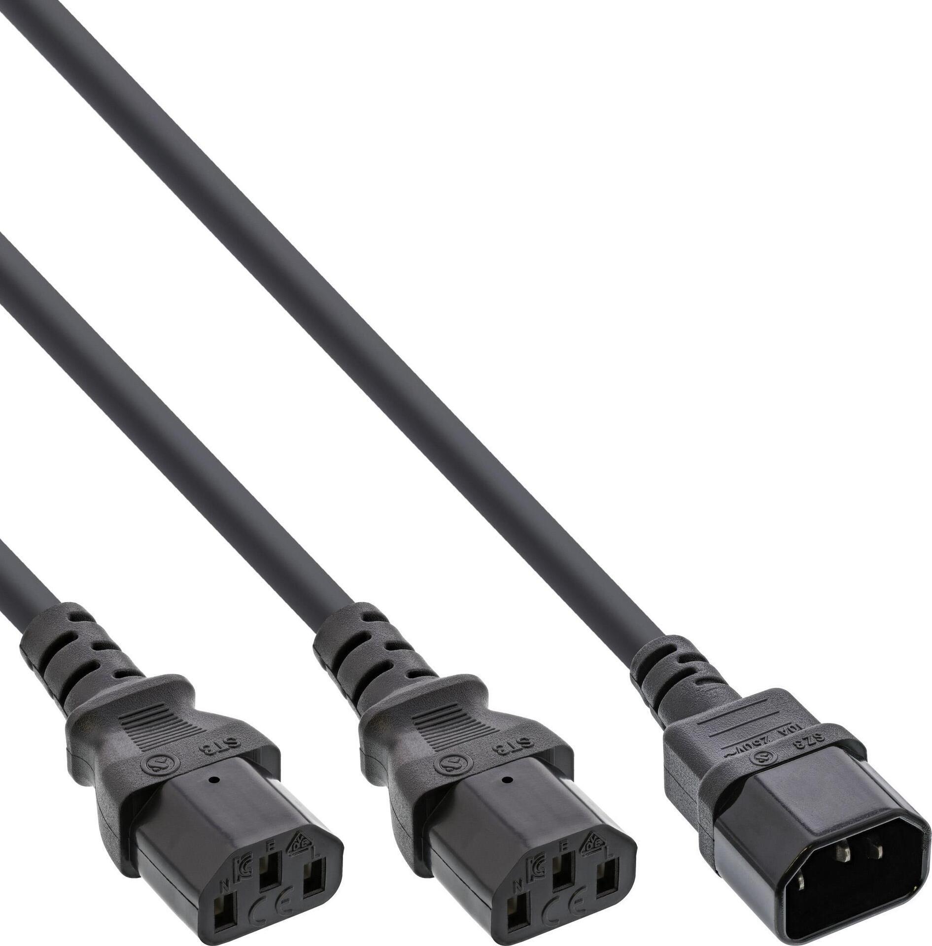 Cavo di rete a Y - apparecchi freddi - da 1x IEC-C14 a 2x IEC-C13 - 5 m