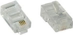 Spina modulare 8P4C RJ45 da crimpare su cavo piatto ISDN confezione da 100