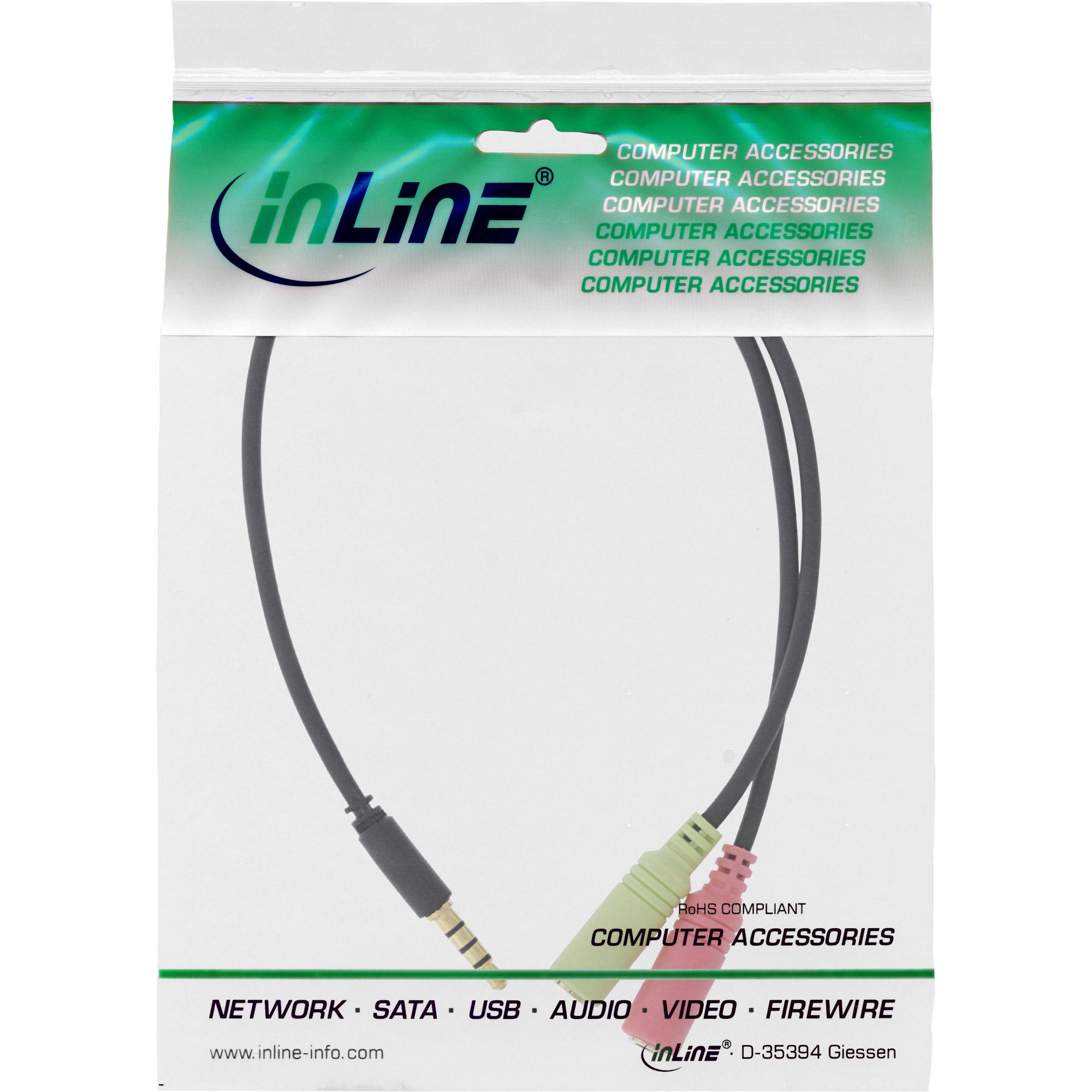 Cavo adattatore per cuffia - spina da 3,5 mm a presa 2x3,5 mm - nero - 1 m