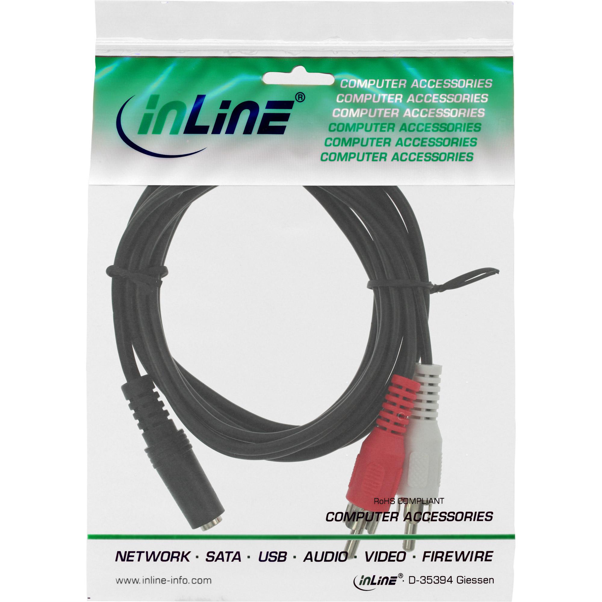 Cavo jack RCA - 2x spina RCA su presa jack da 3,5 mm - 1 m