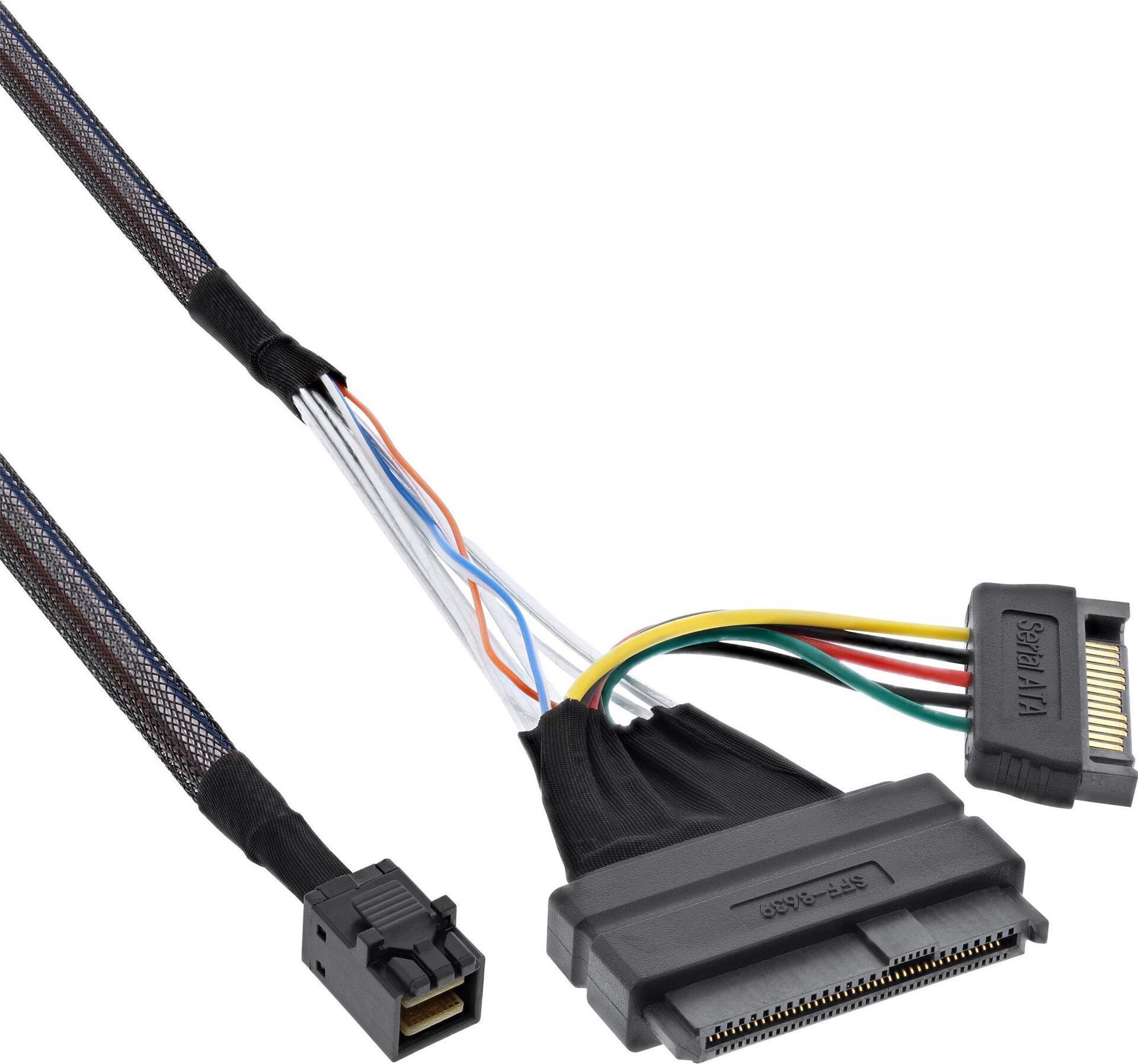 Cavo di collegamento U.2 - SSD con U.2 da SFF-8639 a SFF-8643 + alimentazione - 0,75 m