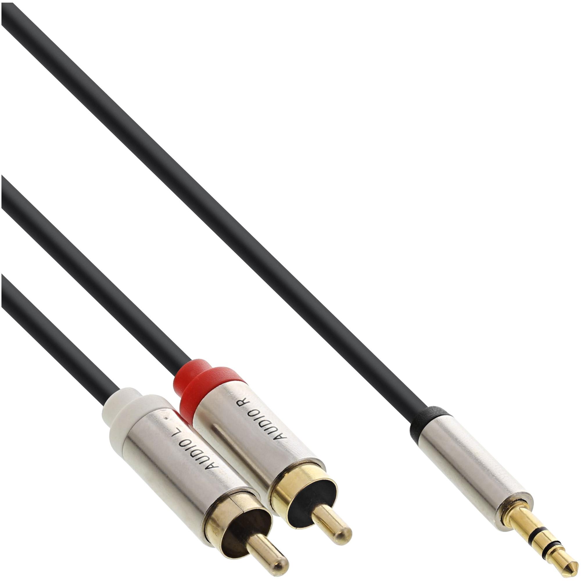 Cavo audio sottile di base con jack da 3,5 mm ST a 2x RCA ST - 1 m