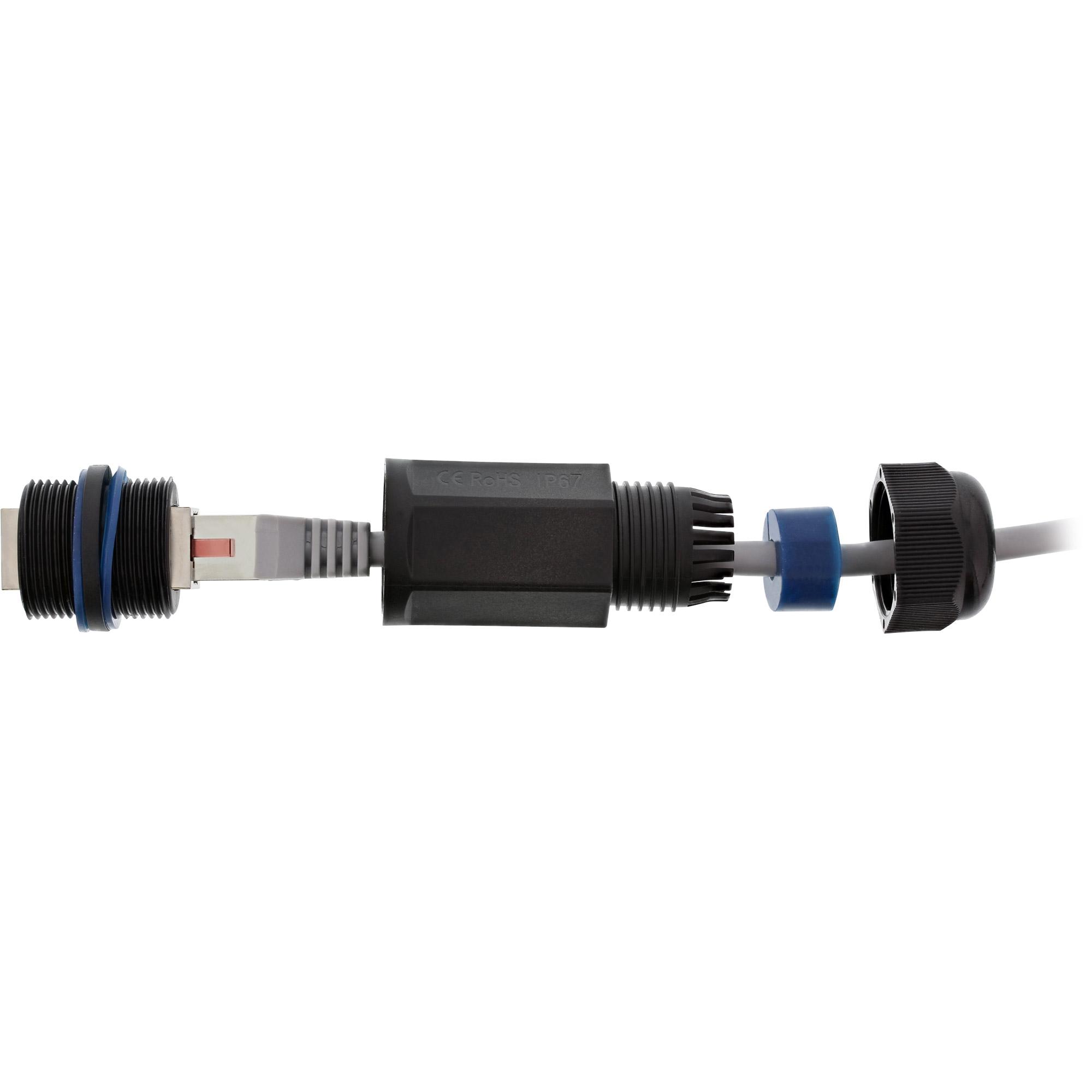 Accoppiatore cavo patch Cat.6 - impermeabile IP67 - 2x prese RJ45 - schermato