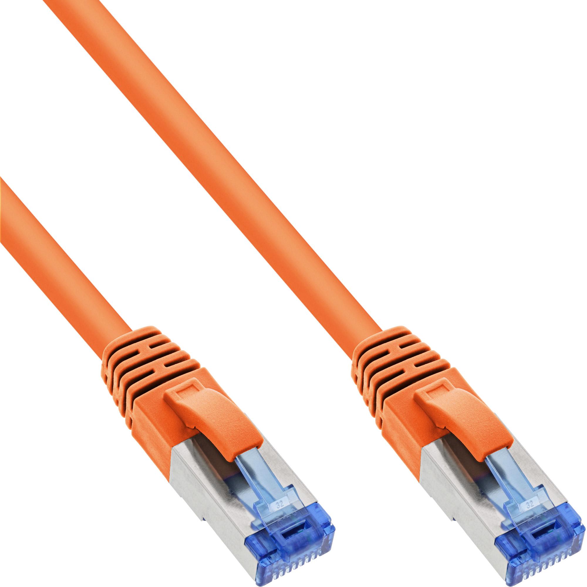 InLine Cavo patch Lan S/FTP(PiMf) Cat.6a 500MHz CU halogenf. arancio 2m