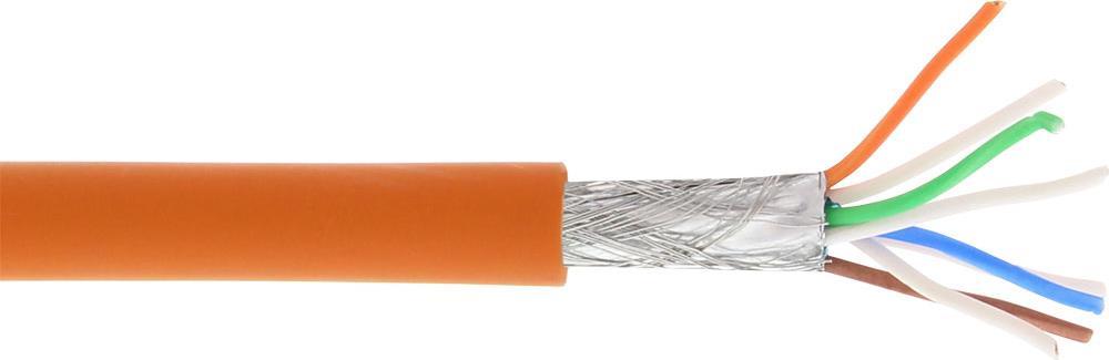 Patchk. - S-FTP PiMf - Cat.6A - 500 MHz - senza alogeni - rame - arancione - 100 m
