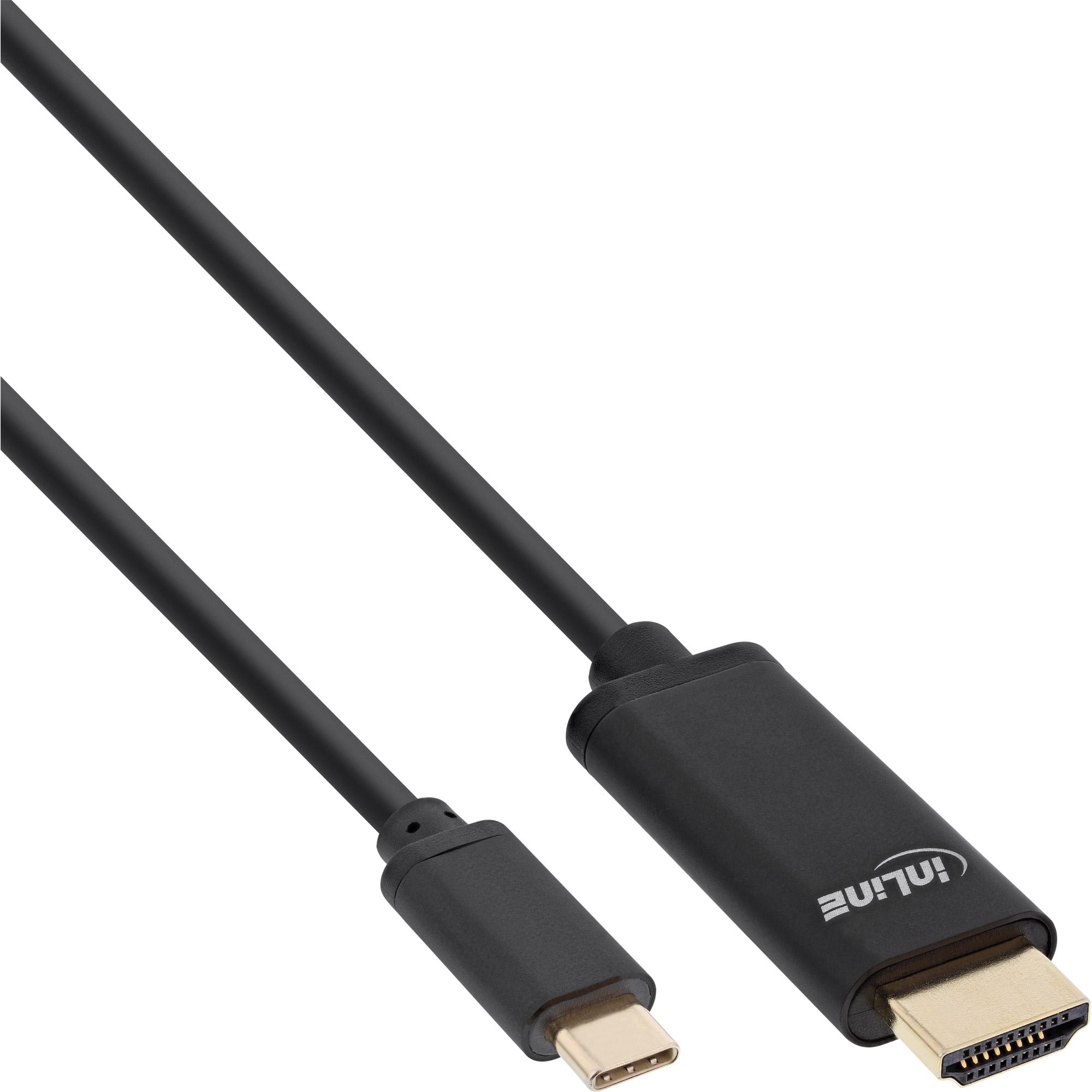 Inline - cavo video / audio - HDMI / USB - USB -C (M) a HDMI (M) - 3.0m - Black - 4K Support (64113)