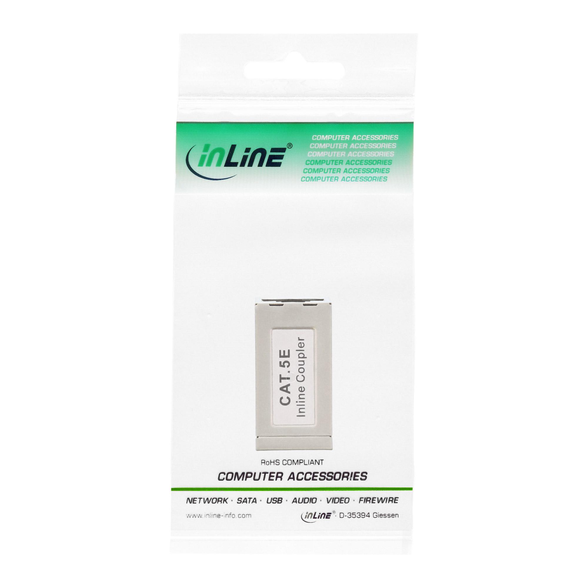 Accoppiatore cavo patch in metallo Cat.5e - 2x prese RJ45 - schermato