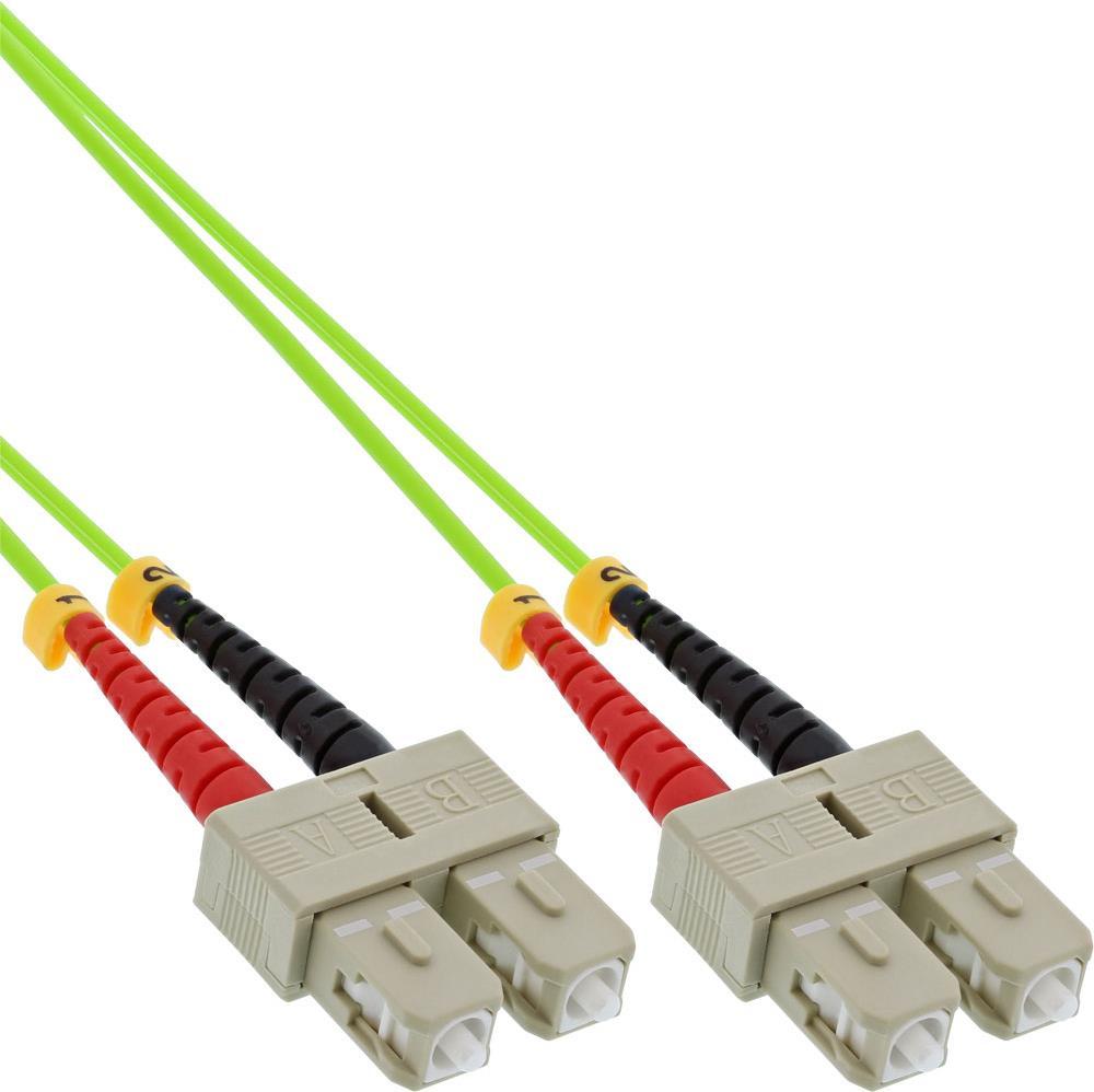 Inline - cavo patch - sc (m) a sc (m) - 2,0m - fibra di vetro - 50/125 micrometro - OM4 - alogeno -free - verde (83502q)