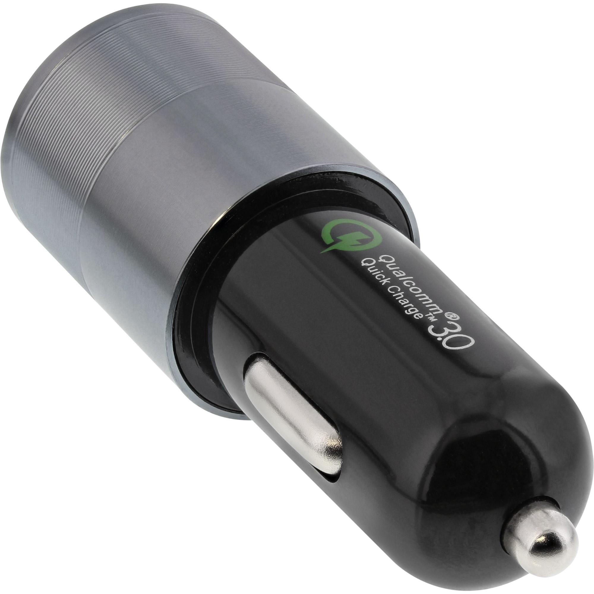 Adattatore di alimentazione per auto USB Quick Charge 3.0 - da 12-24 V CC a 5 V CC-3 A - USB-A+USB-C