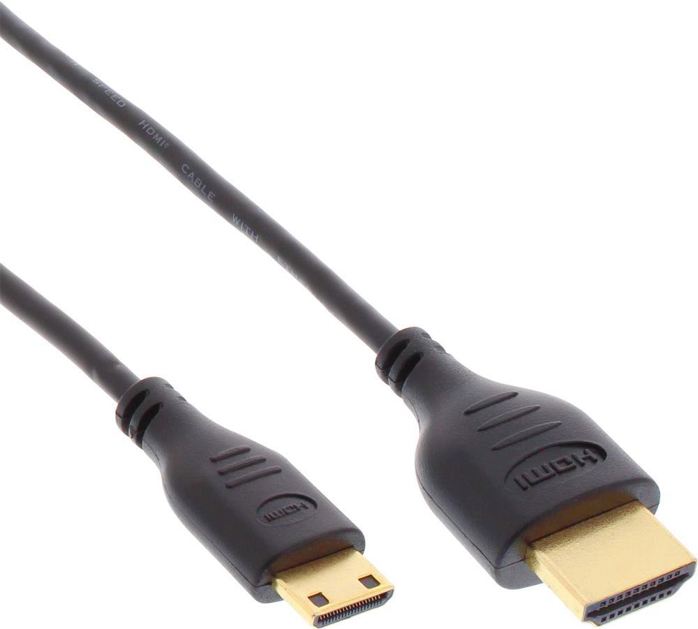Cavo HDMI Superslim da A a C - HS con Eth. - Premium - nero - oro - 0 -3 m