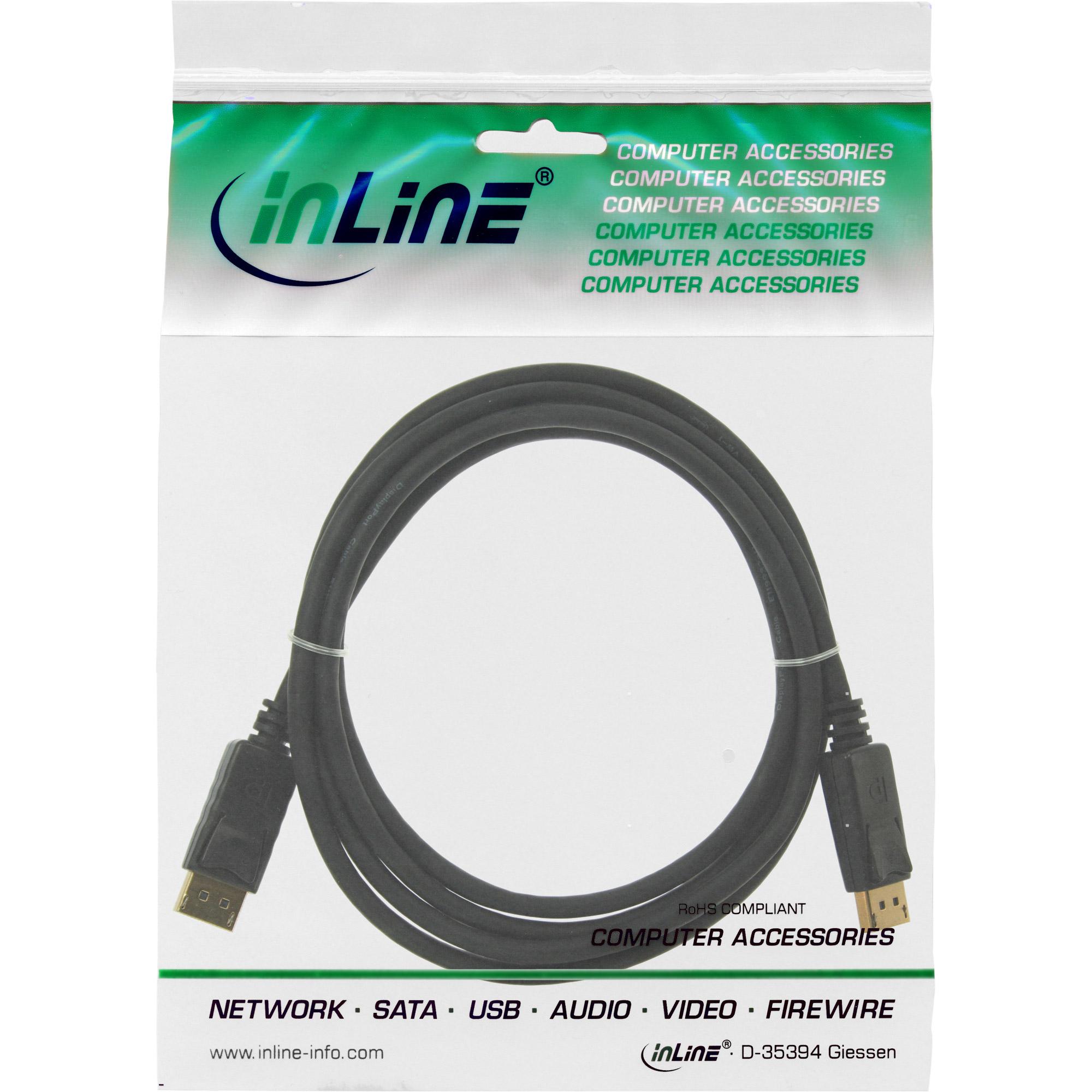 Cavo DisplayPort - nero - contatti placcati oro - 0,3 m