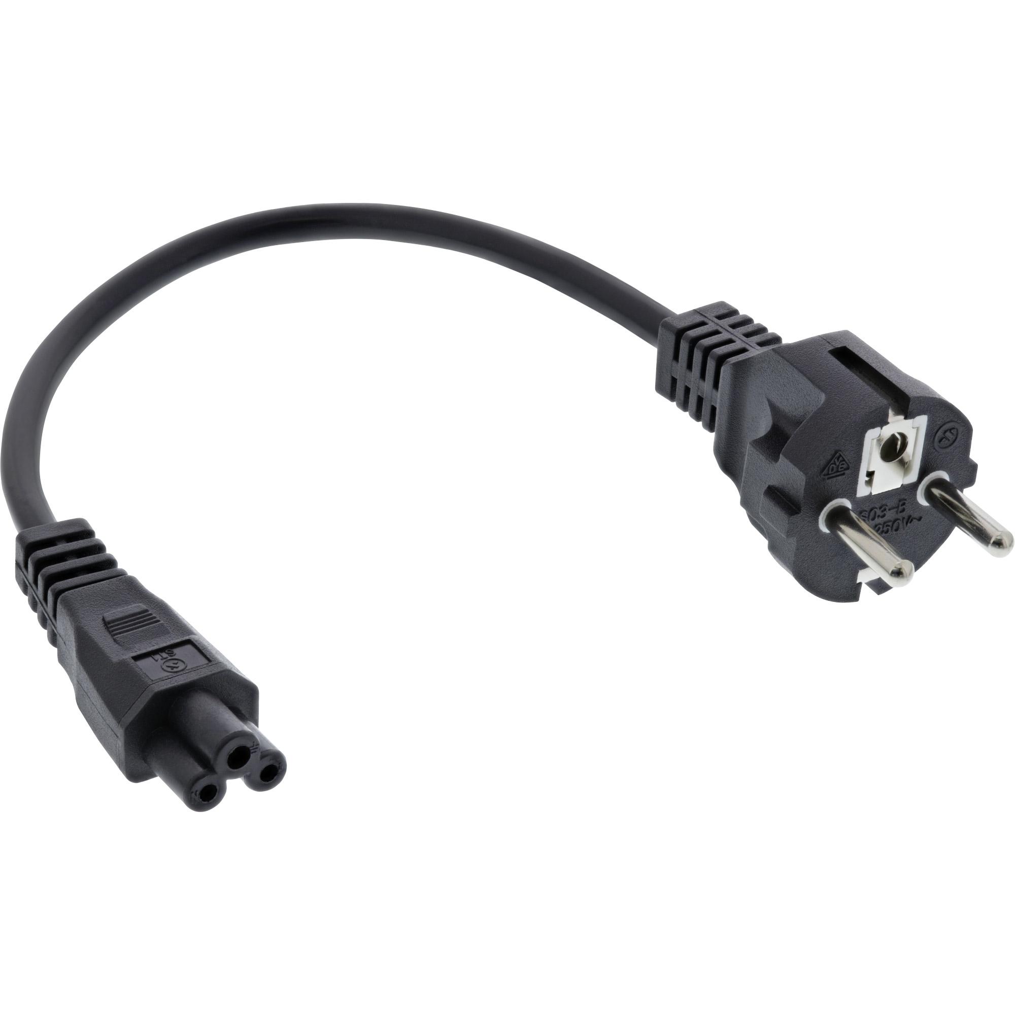 Cavo di alimentazione per notebook - connettore a 3 pin - nero - 0,3 m