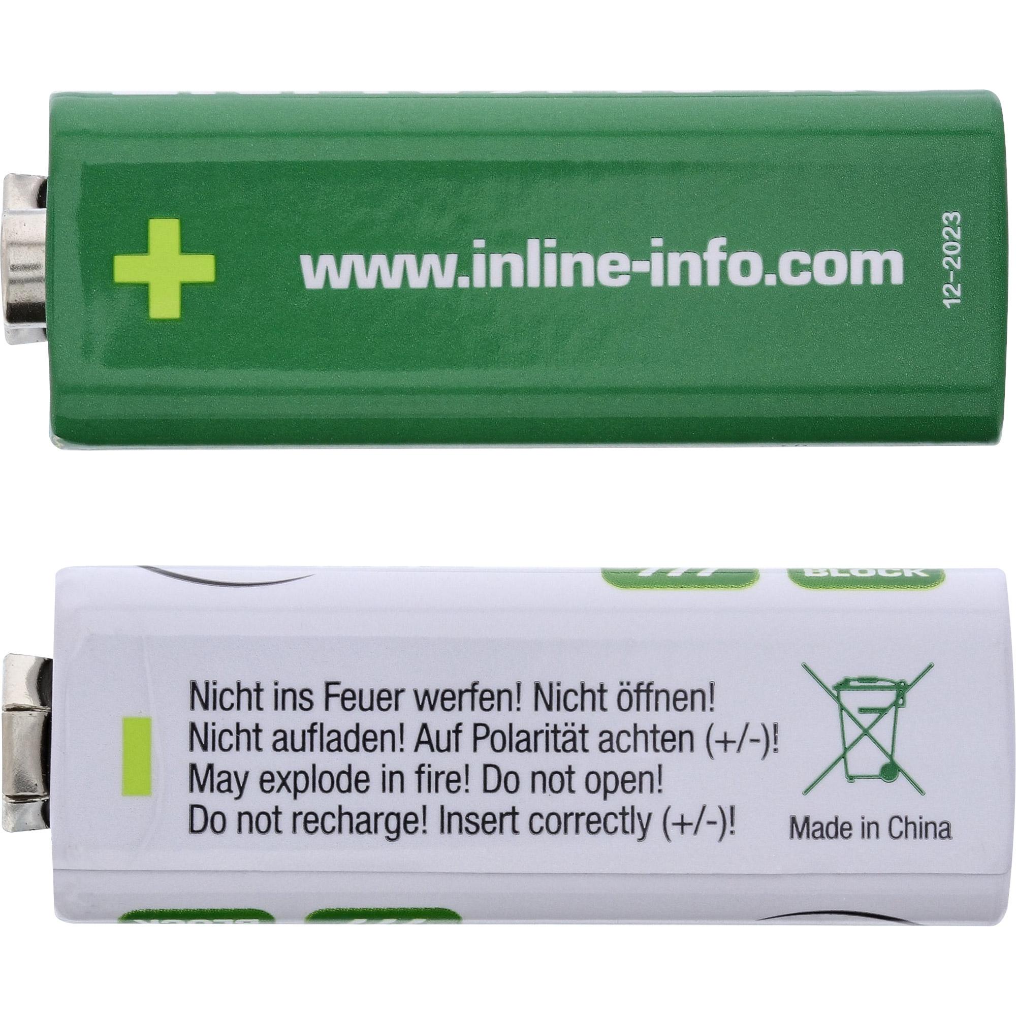 Inline - batteria 2 x 6lr61 - alcalino - 500 mAh (01299)