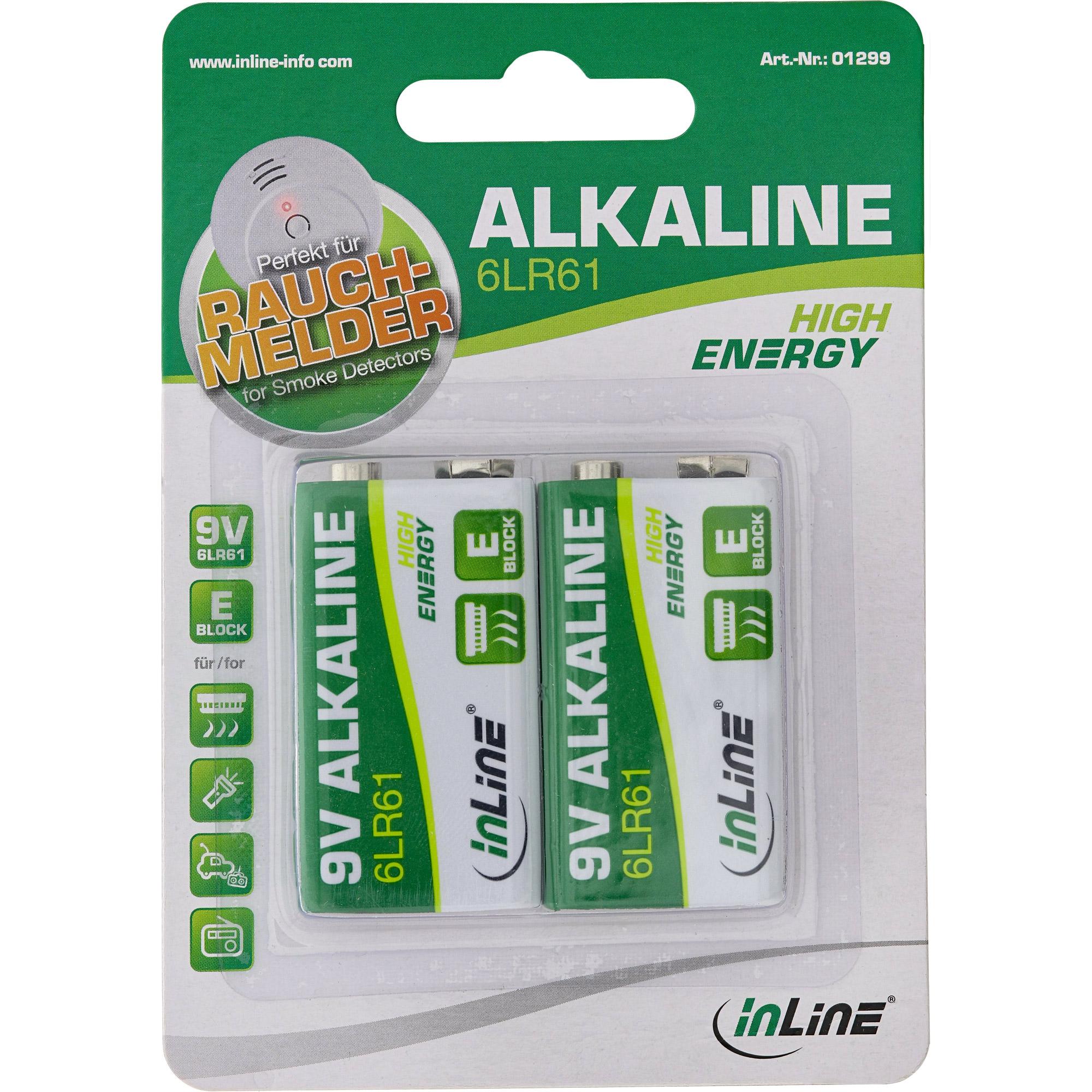 Inline - batteria 2 x 6lr61 - alcalino - 500 mAh (01299)