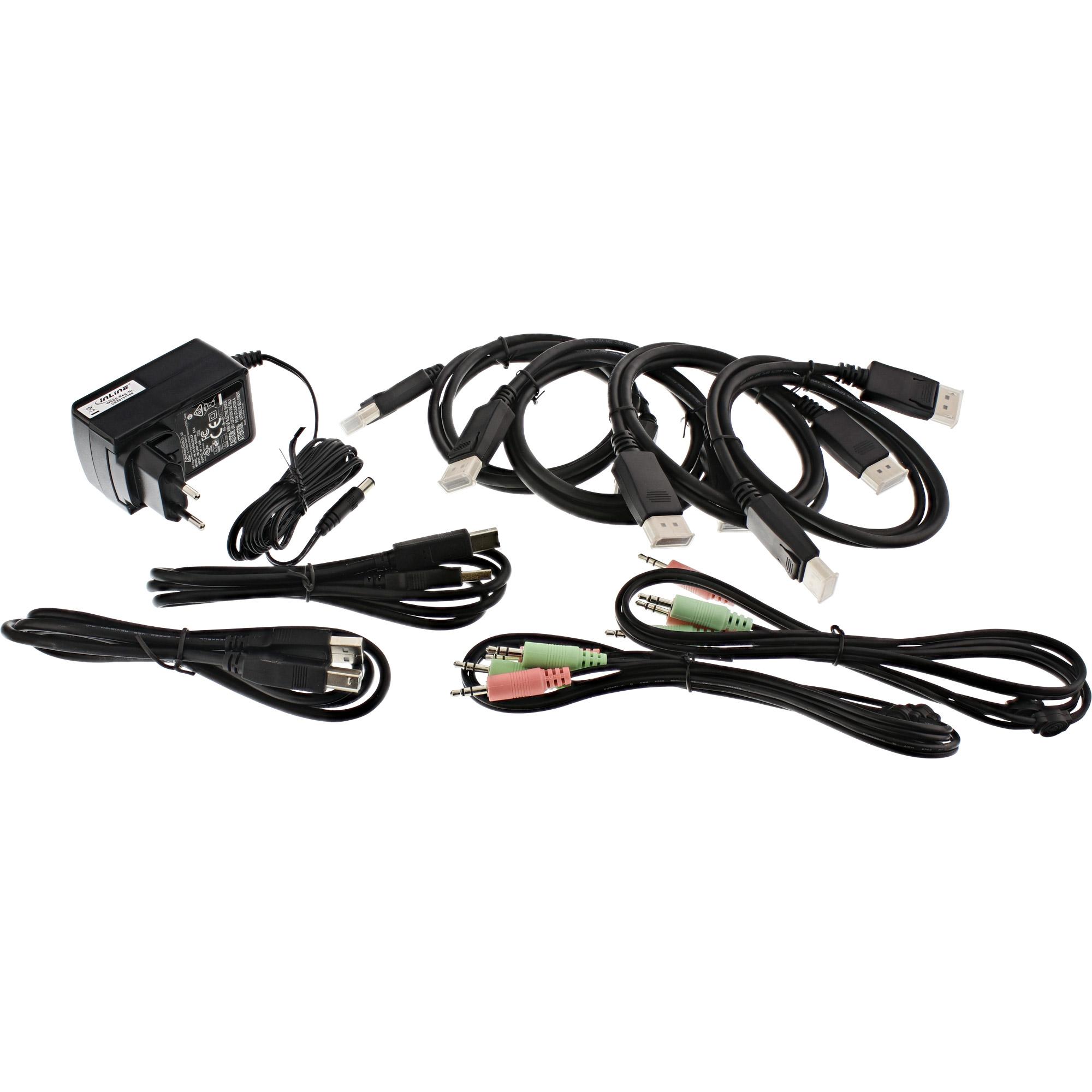 Switch desktop KVM - 2x - DisplayPort 1.2 per doppio monitor - 4K - USB 2.0 - Audio