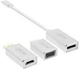 Set inline set 6 in 1-Video / Audio Adapter Kit-Displayport / HDMI / USB / VGA-Silver-4K Support (64109S)