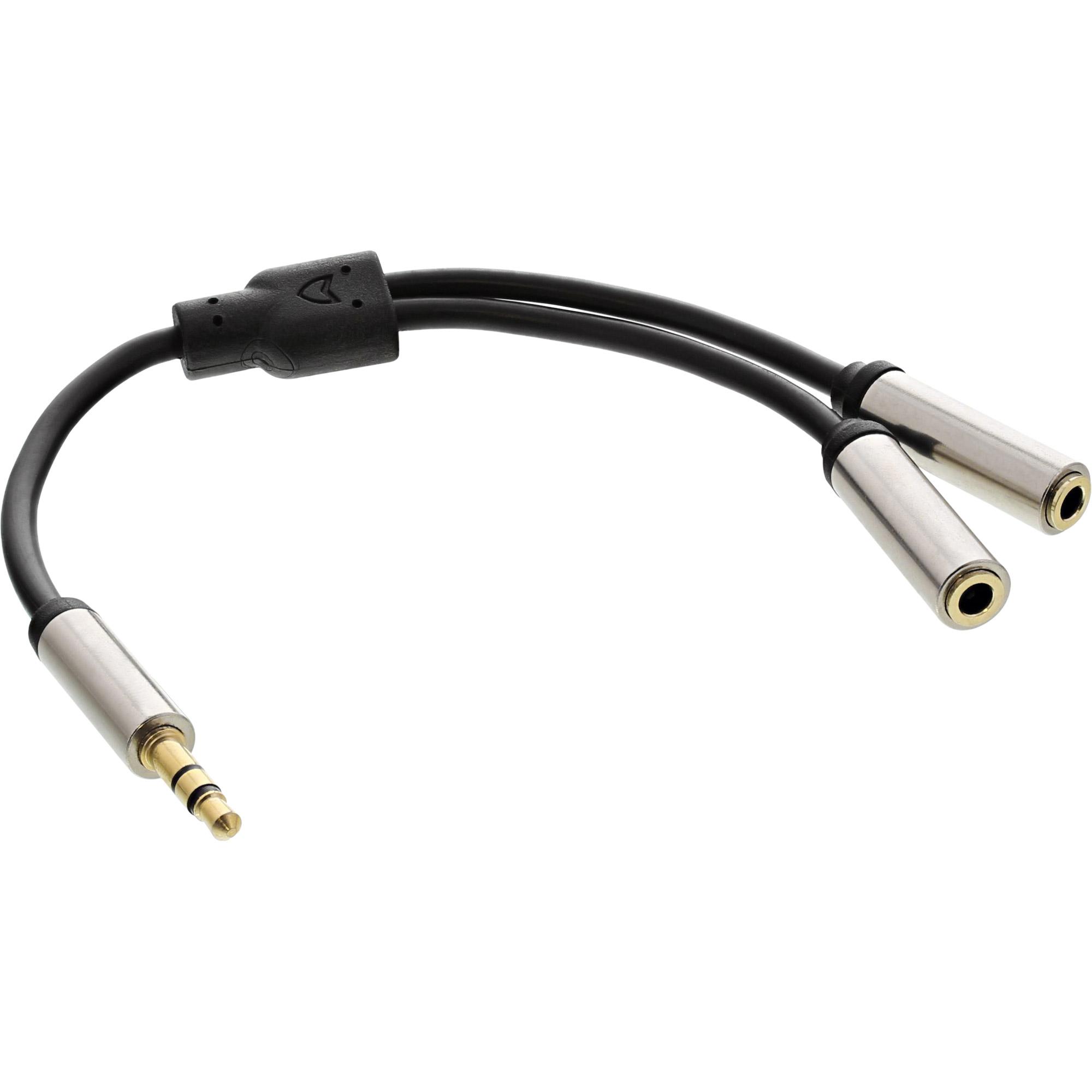 Cavo audio a Y sottile di base jack da 3,5 mm ST a 2x BU - 0,15 m