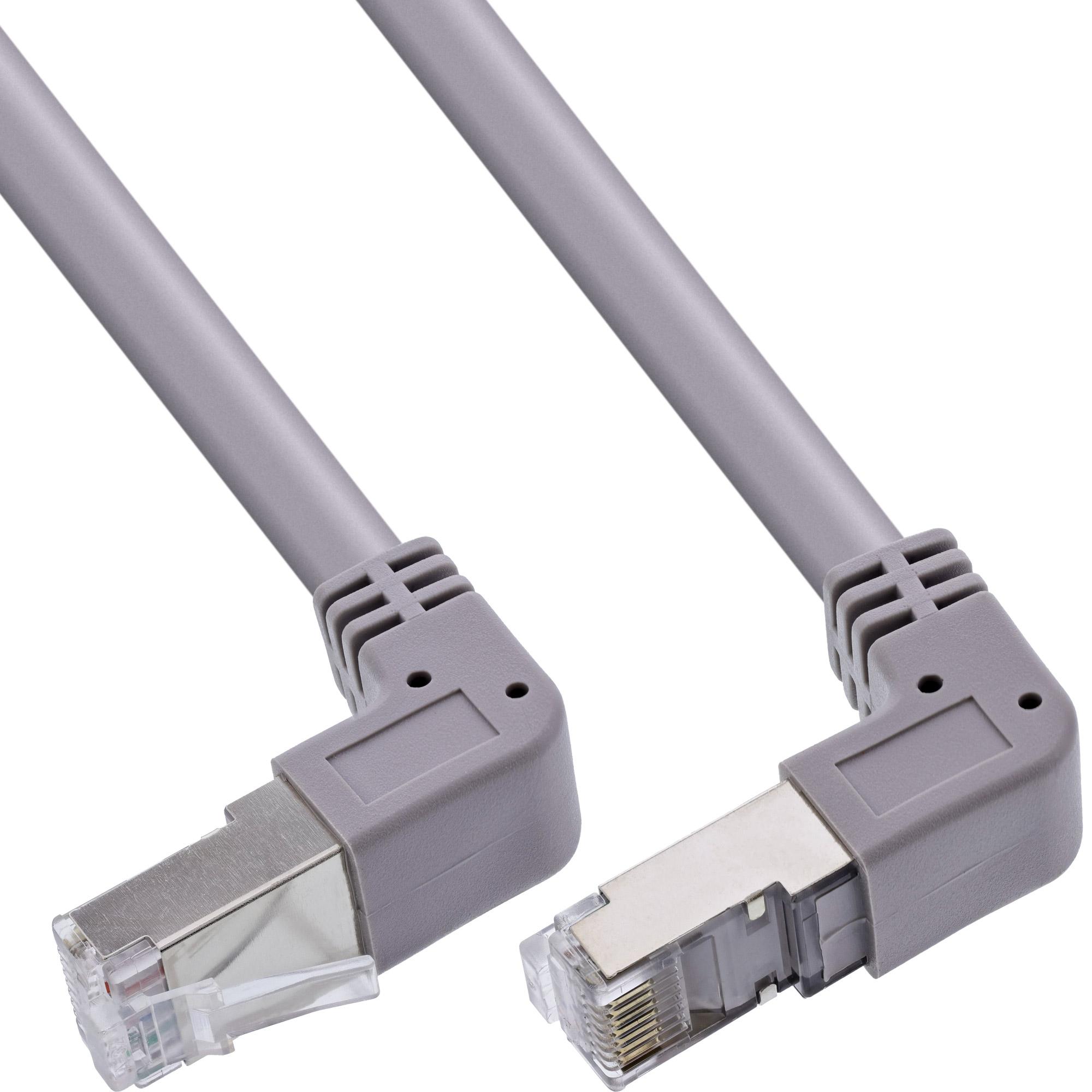 Cavo patch alto-basso ad angolo - S-FTP PiMf - Cat.6 - PVC - grigio - 0 -46m