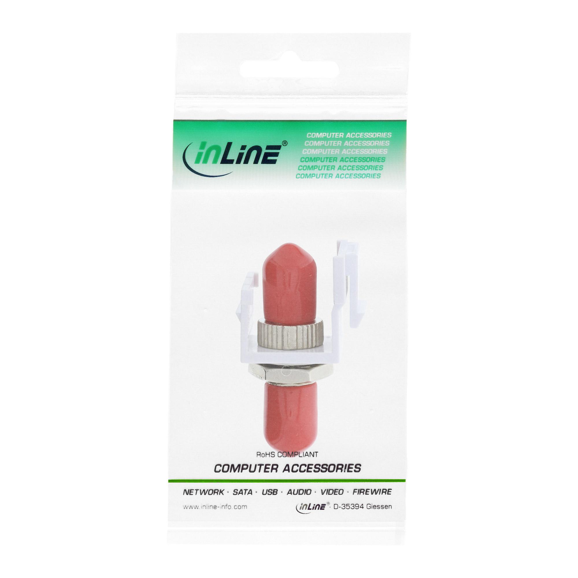 Accoppiatore keystone snap-in per fibra ottica - simplex ST-ST - multimodale - manicotto in ceramica