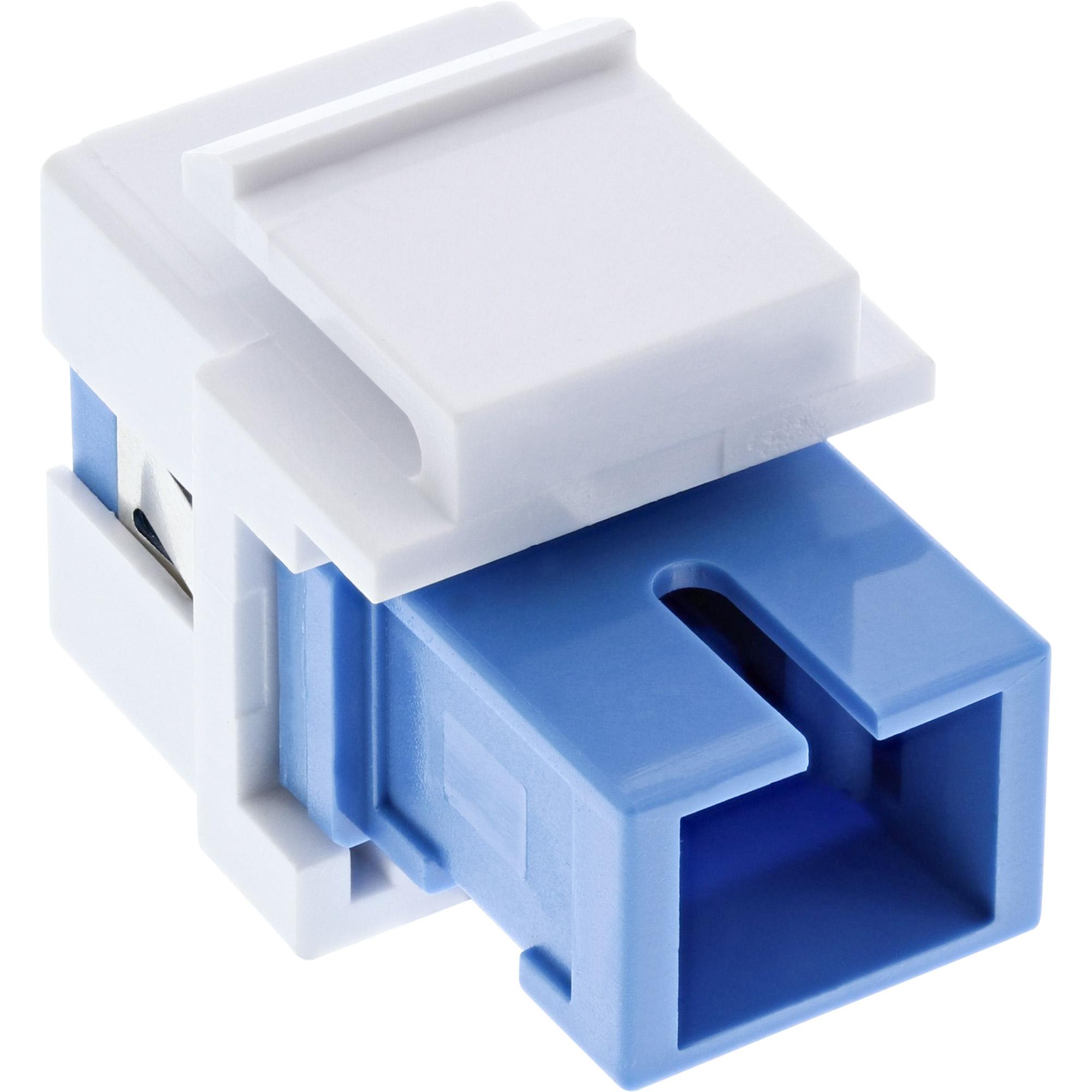 Accoppiatore keystone snap-in per fibra ottica - simplex SC-SC - monomodale - manicotto in ceramica