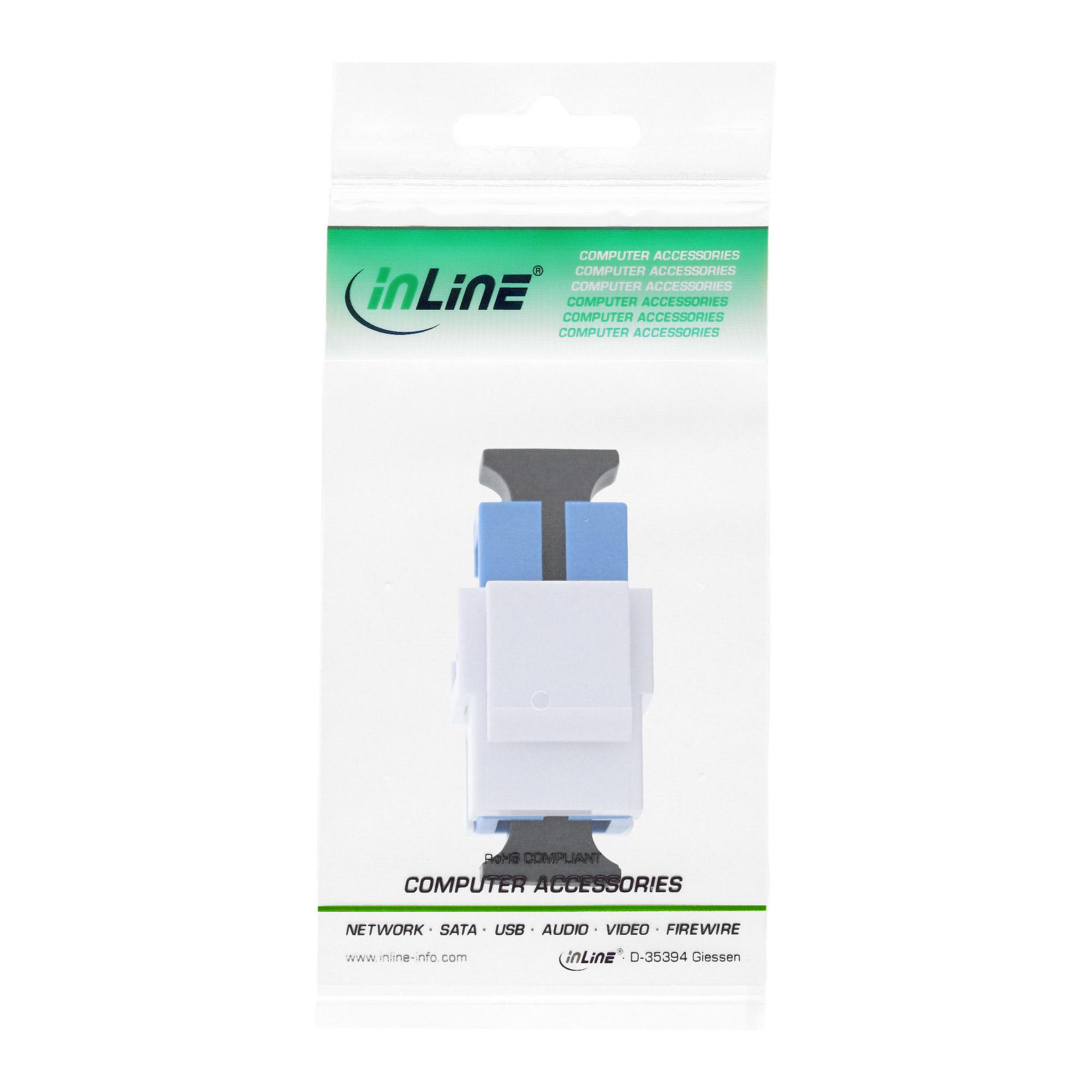 Accoppiatore keystone snap-in per fibra ottica - simplex SC-SC - monomodale - manicotto in ceramica