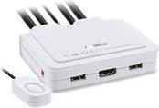 Switch KVM - 2 vie - HDMI - 4K - USB - con audio - cavo integrato