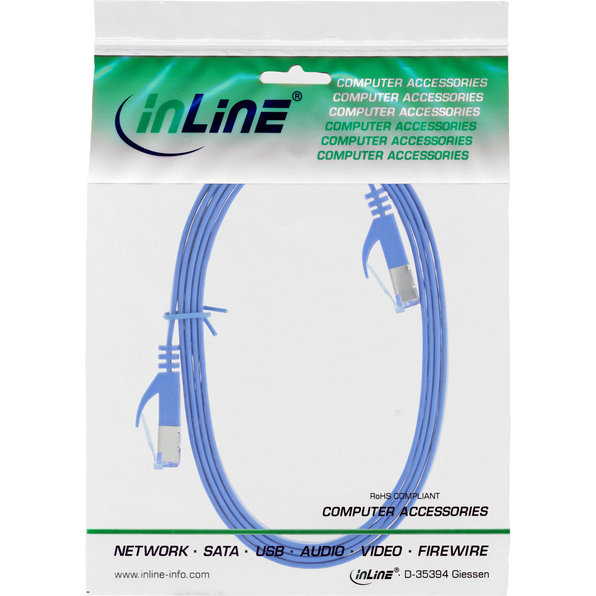 Cavo patch piatto - U-FTP - Cat.6A - blu - 1,5 m