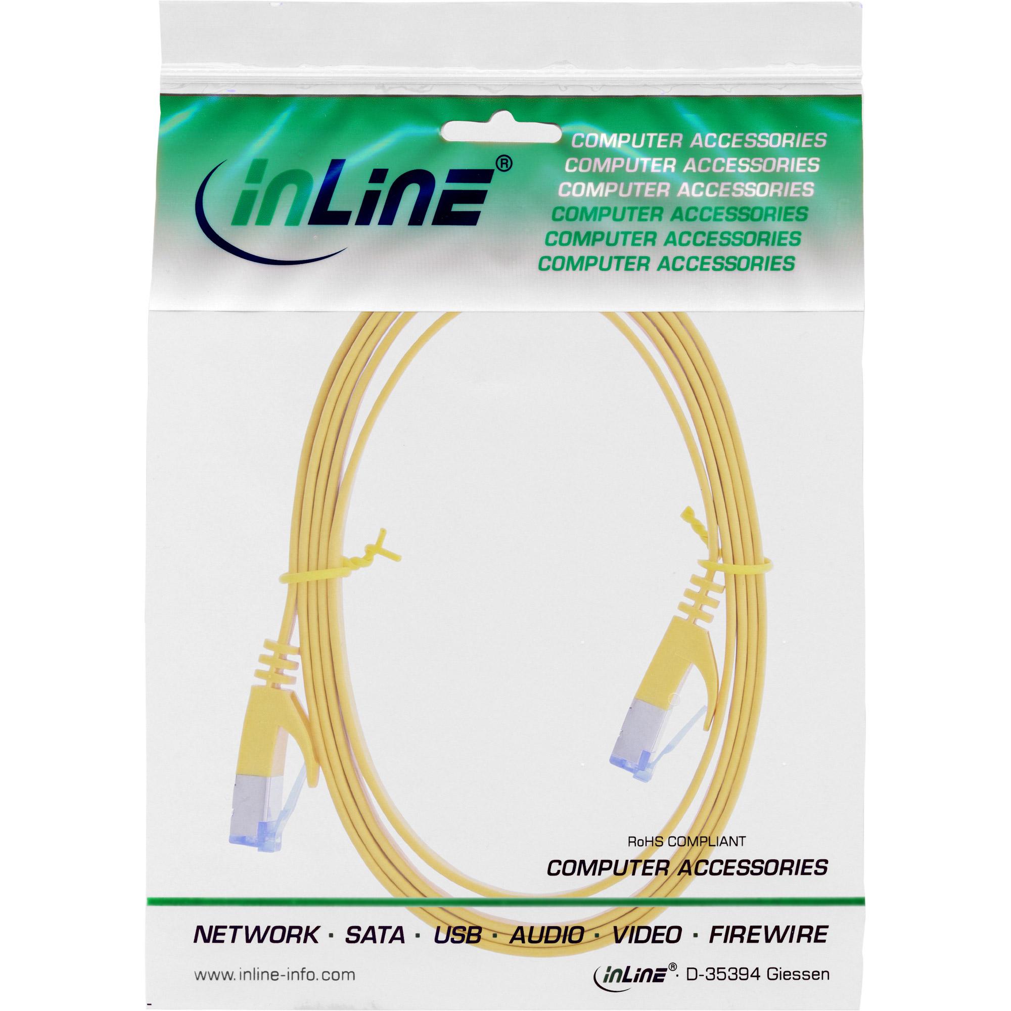 Cavo patch piatto - U-FTP - Cat.6A - giallo - 1,5 m