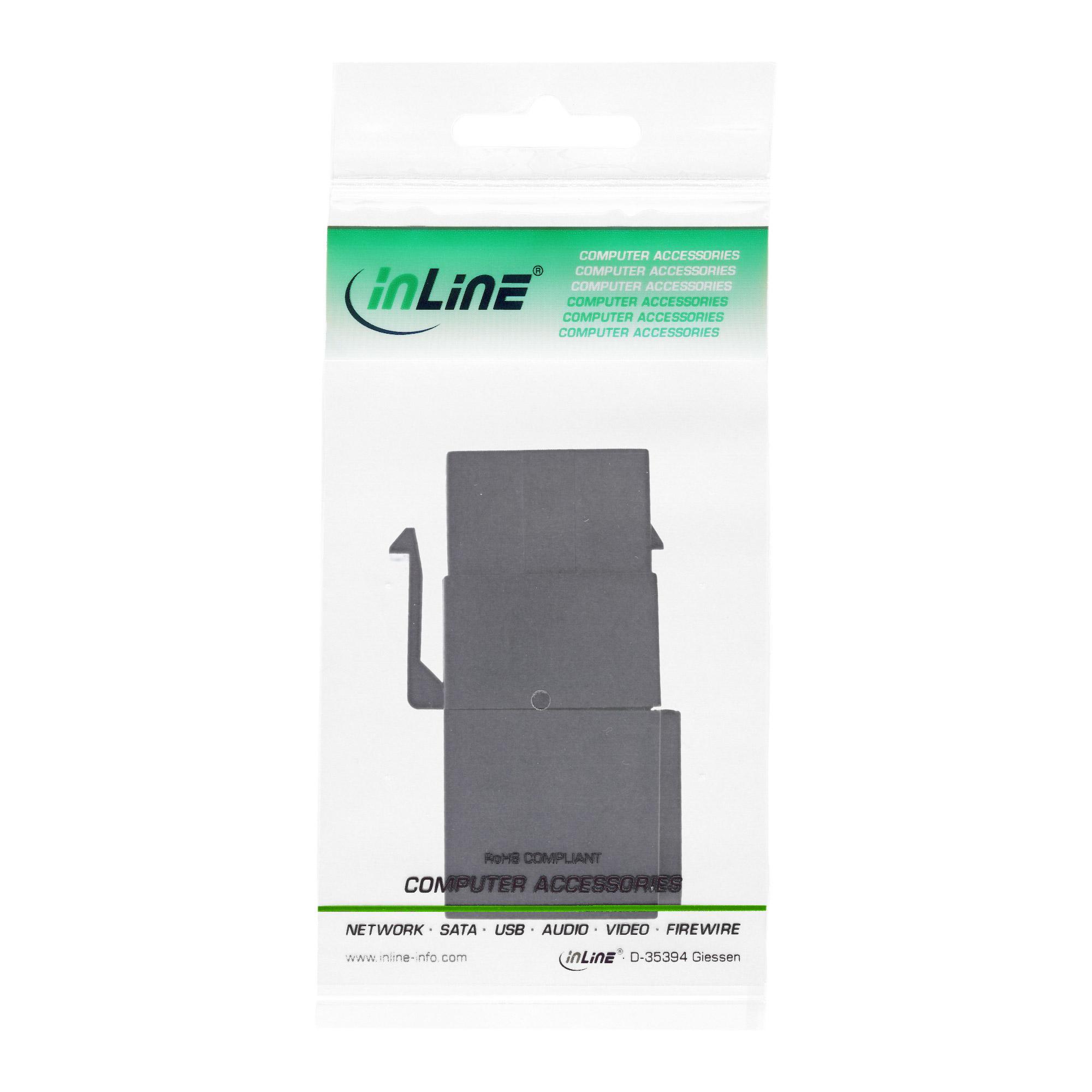 Inserto snap-in USB 2.0 Keystone - USB-A BU-BU - angolato - nero