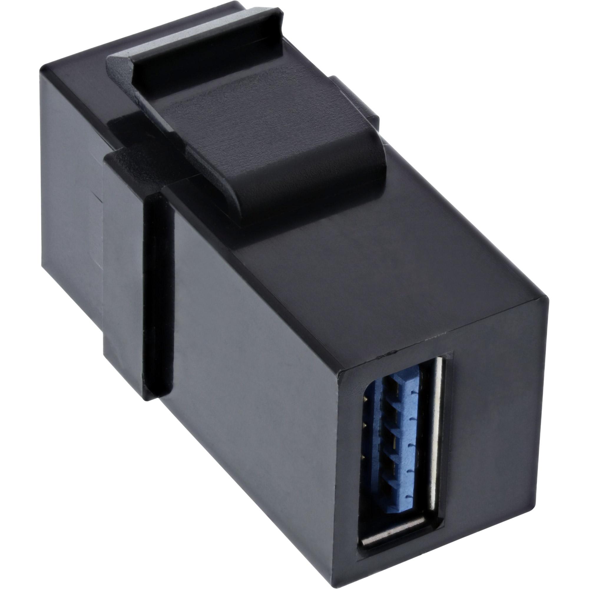 Inserto snap-in USB 3.1 Keystone - presa USB-A - presa - nero
