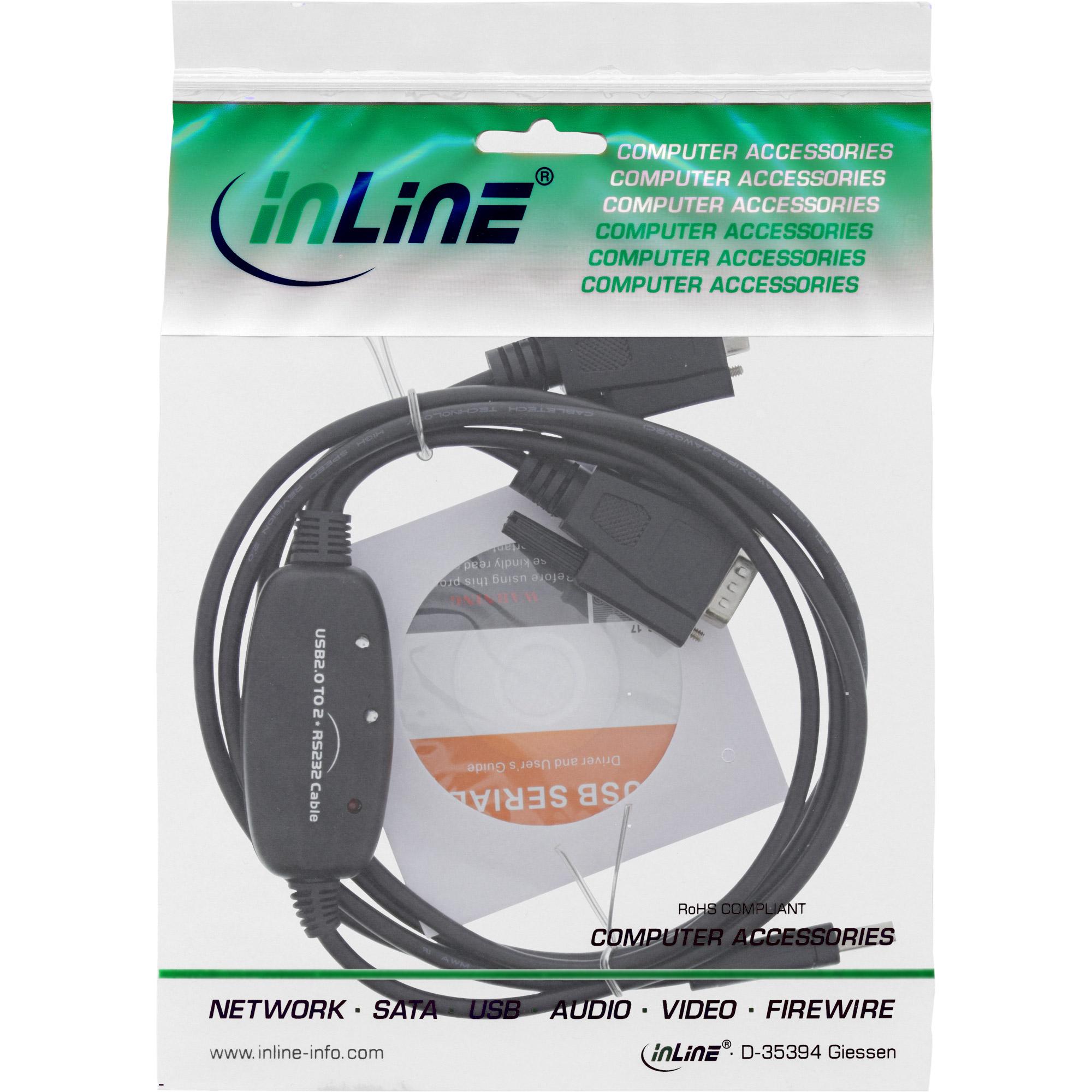 Cavo adattatore seriale USB 2.0 a 2x da A a 2x SubD ST a 9 pin - 1,5 m