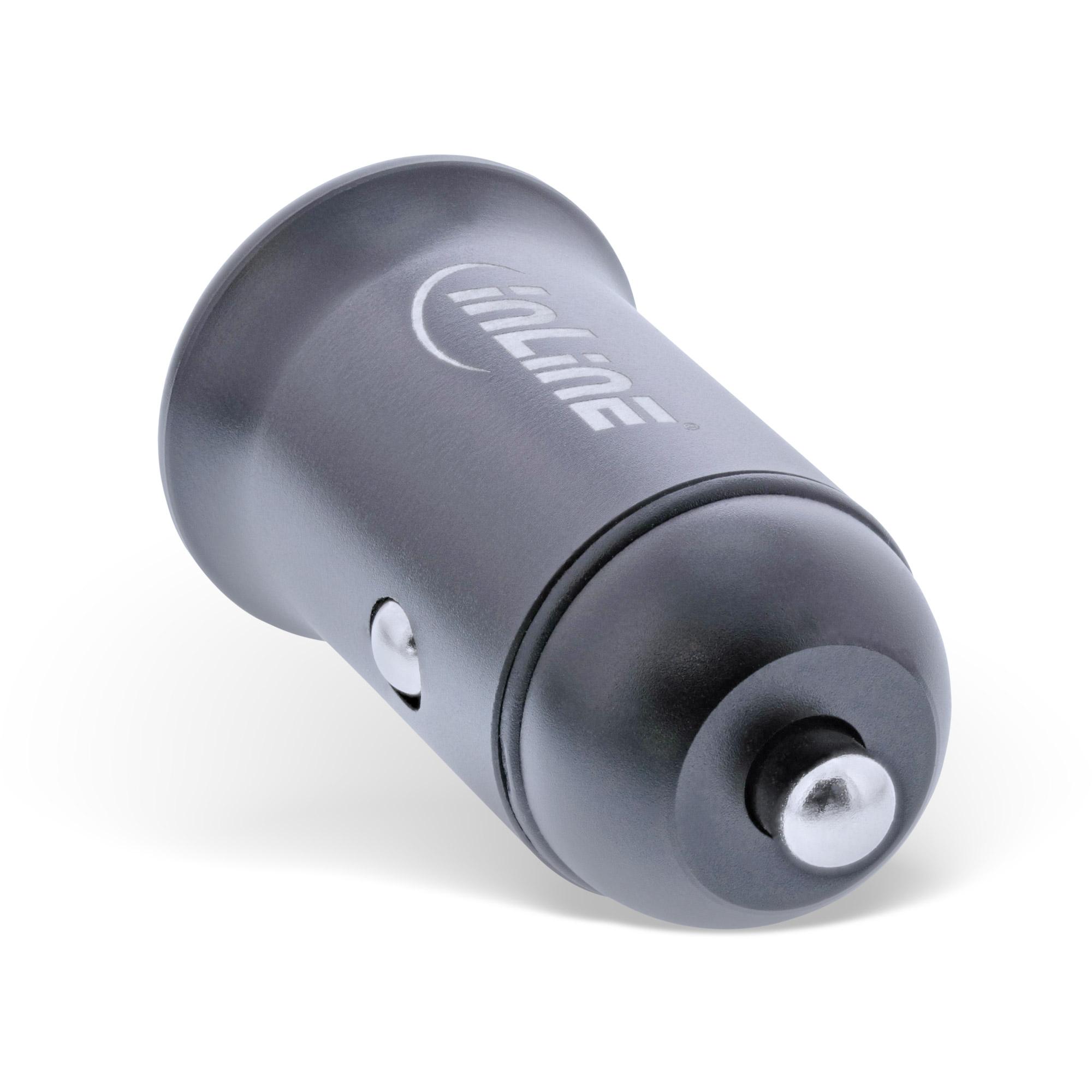 Adattatore USB per auto PD - 12-24 V USB-A + USB-C - max. 60W - grigio