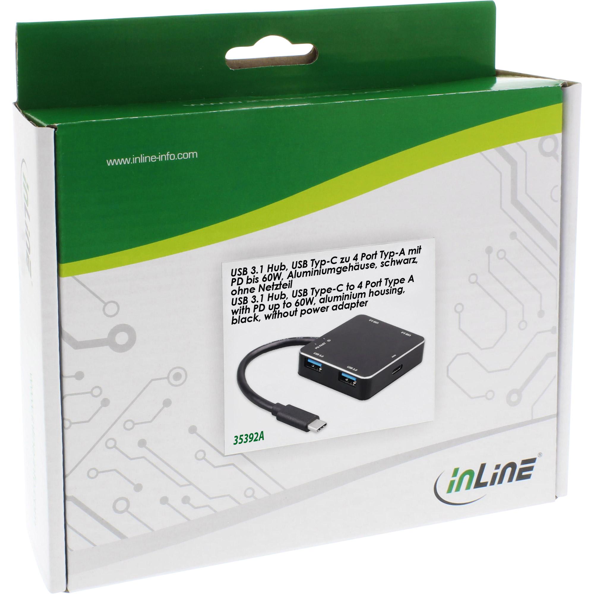 Hub USB 3.1: da USB-C a 4 porte USB-A con PD fino a 60 W