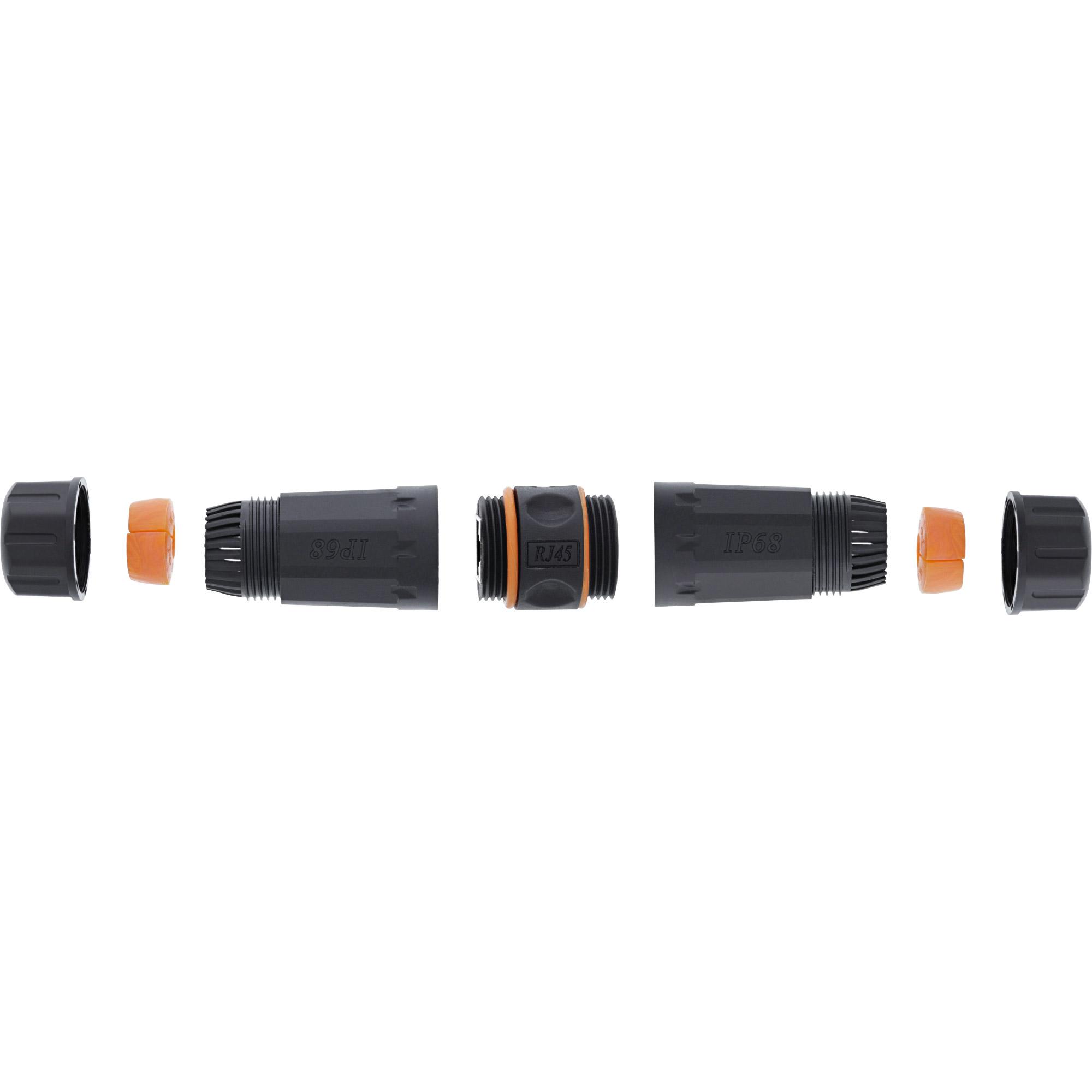 Accoppiatore cavo patch Cat.6A - impermeabile IP68 - 2x prese RJ45 - schermato