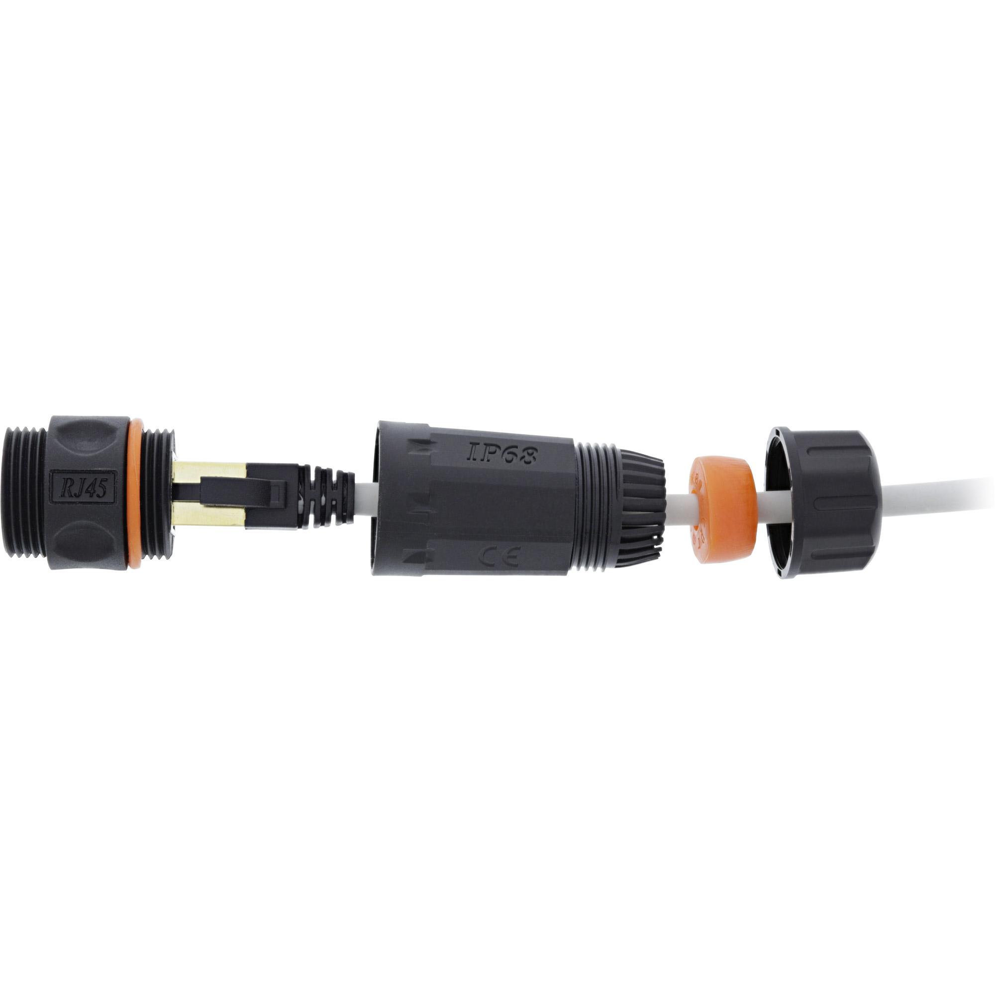 Accoppiatore cavo patch Cat.6A - impermeabile IP68 - 2x prese RJ45 - schermato